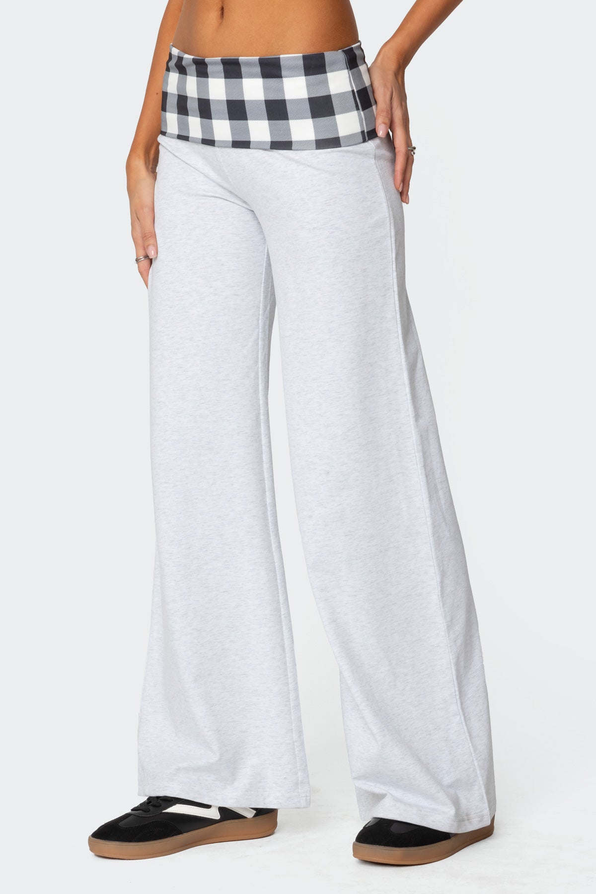 Beth Gingham Fold Over Pants-Milans Time