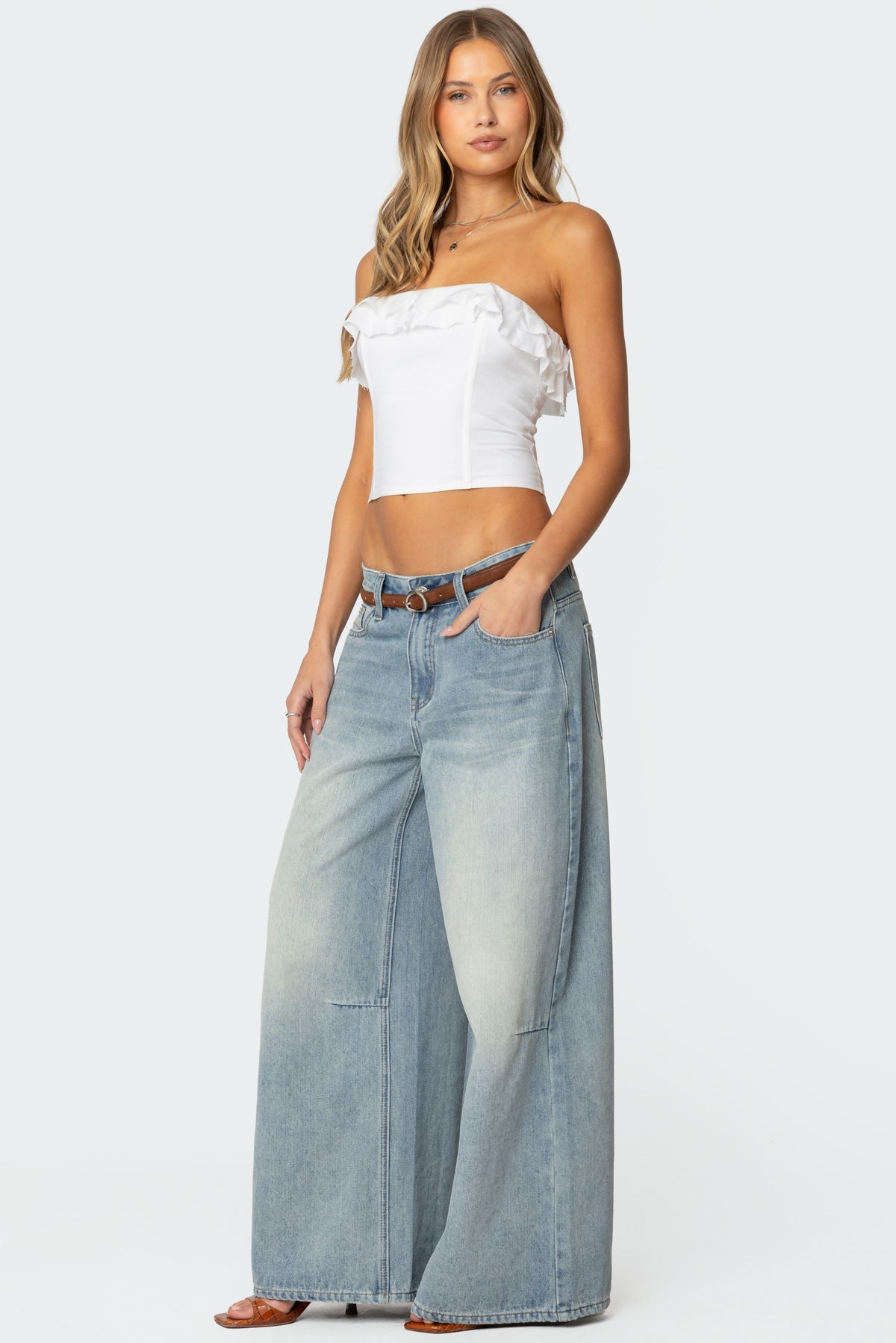 Litsa Ruffled Linen Look Corset-Milans Time