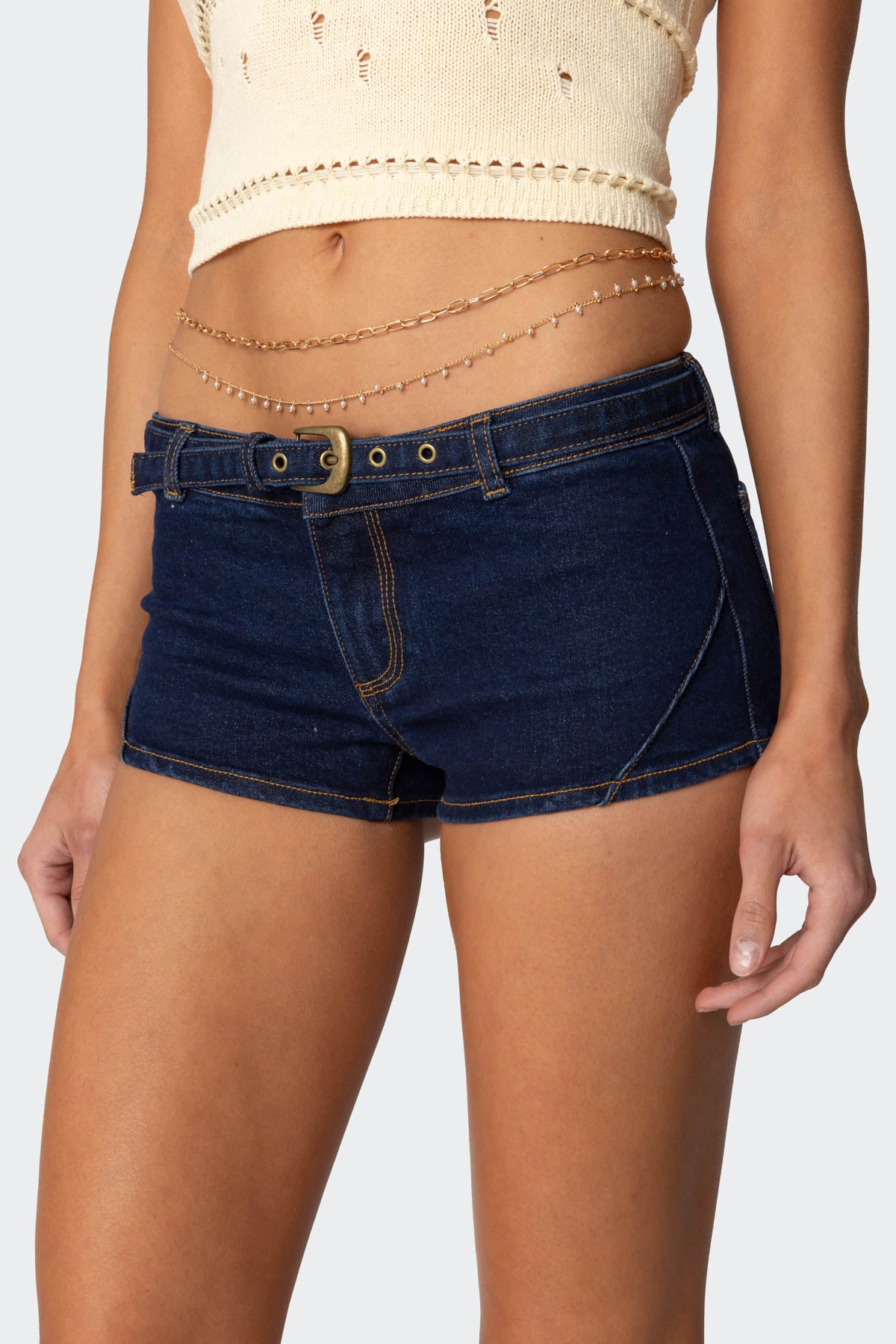 Layered Pearl Belly Chain-Milans Time