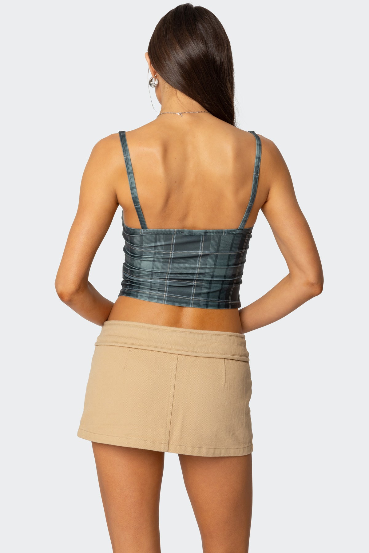 Plaid Lacey Peekaboo Top-Milans Time