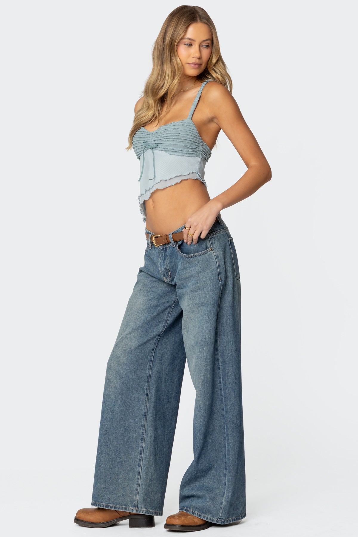 Ruffled Asymmetric Tank Top-Milans Time