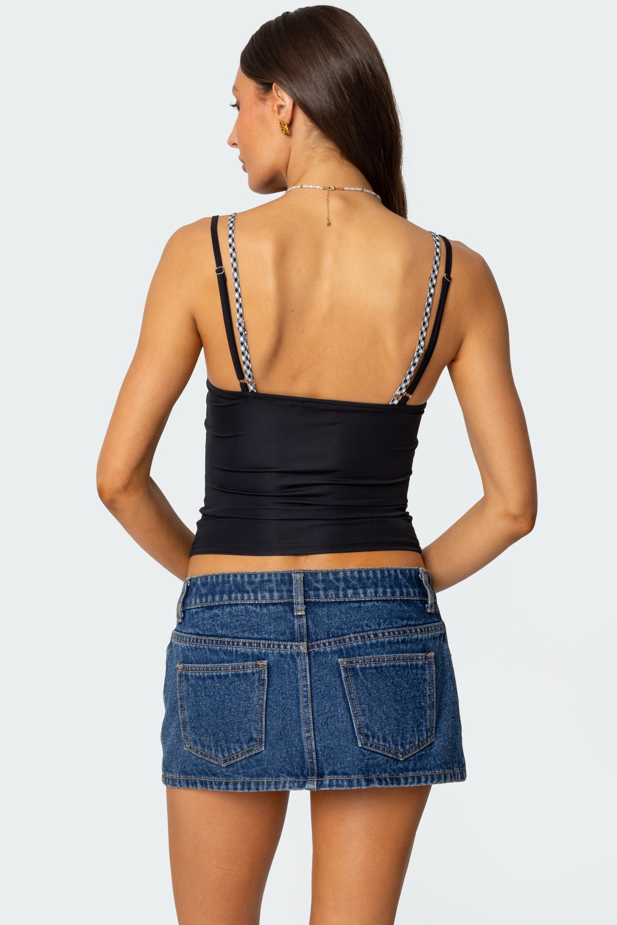 Gingham Layered Tank Top-Milans Time