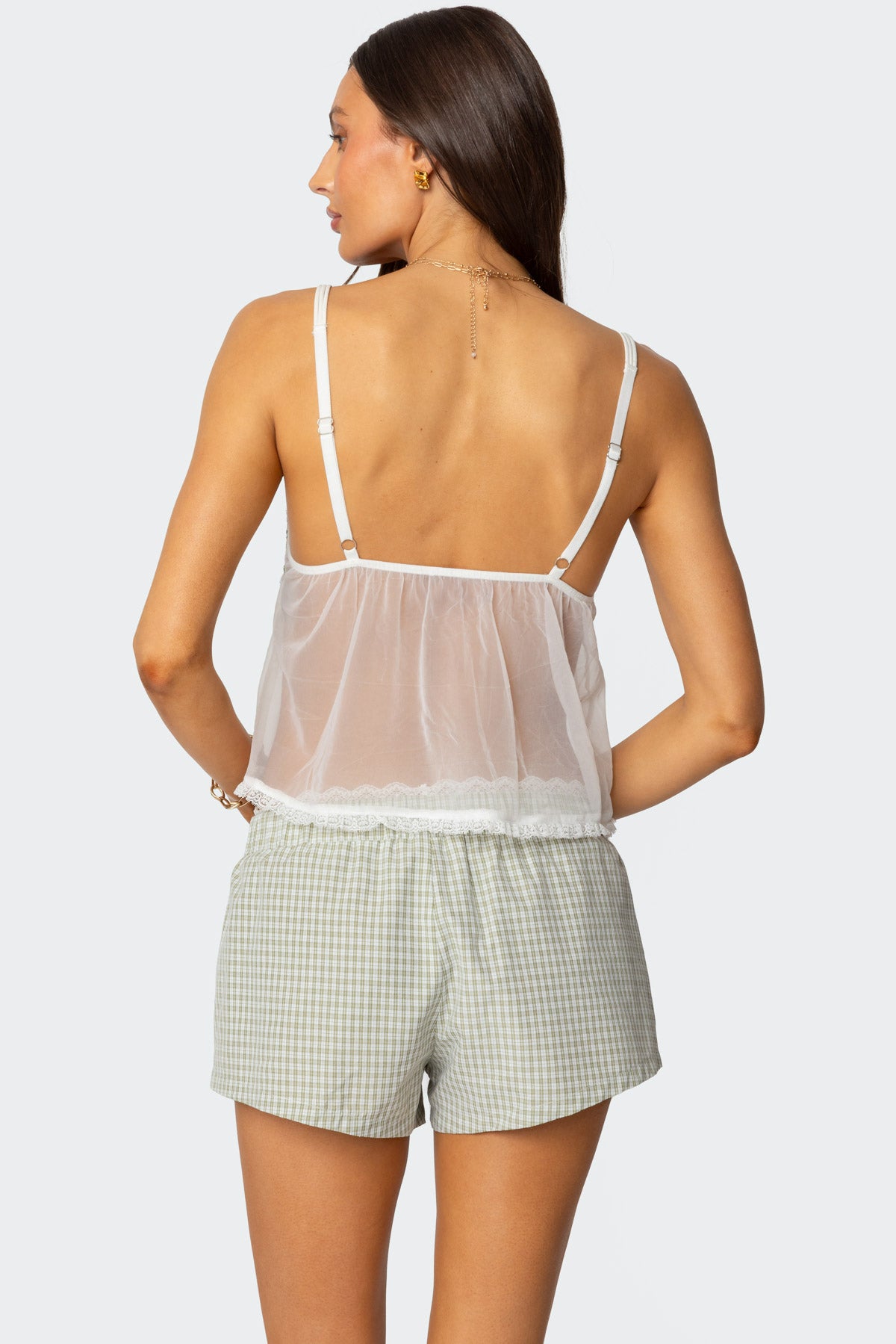 Sheer Lacey Babydoll Tank Top-Milans Time