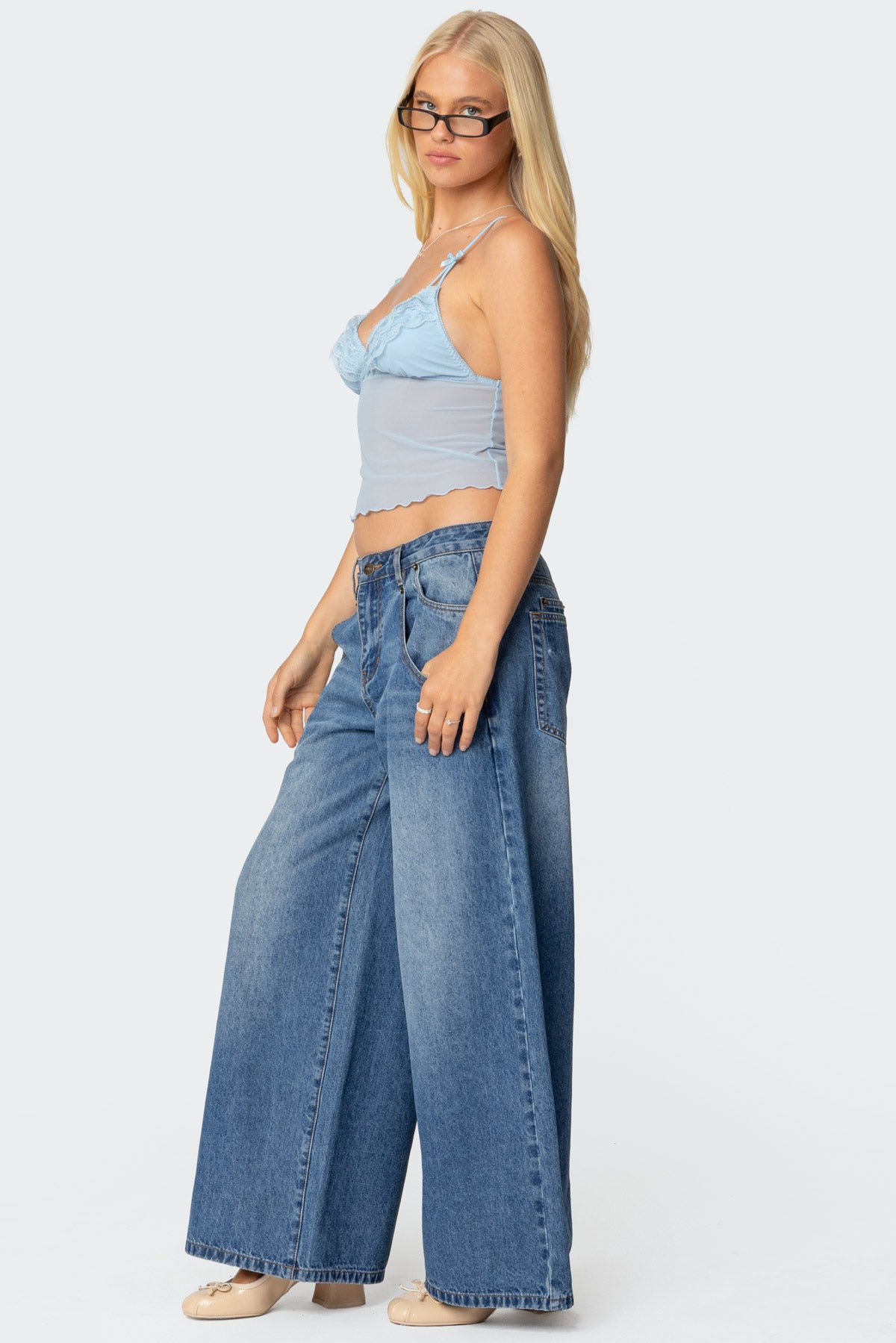 Berkley Sheer Mesh Lacey Top-Milans Time