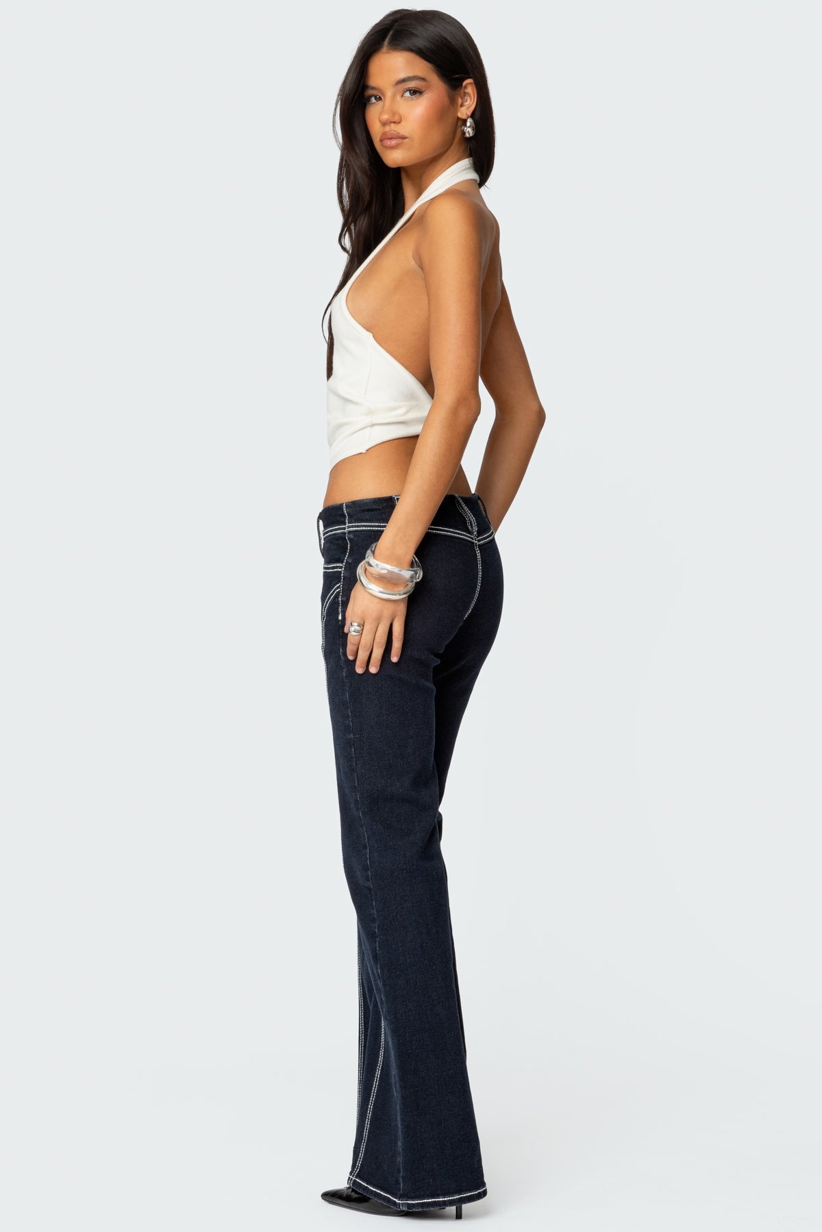 Twister Backless Knit Halter Top-Milans Time