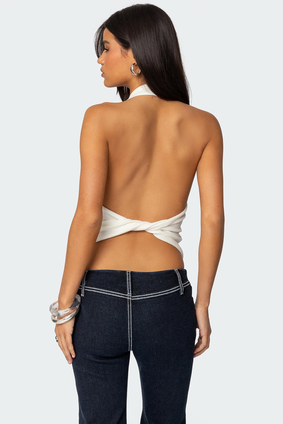 Twister Backless Knit Halter Top-Milans Time