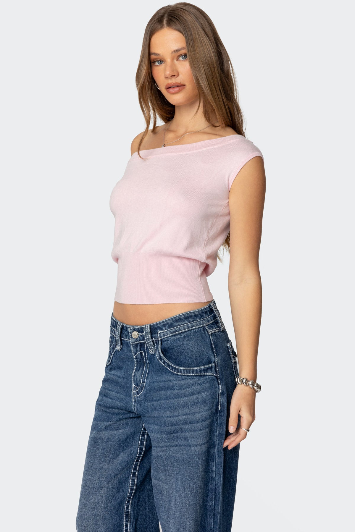 Michaela Off Shoulder Knit Top-Milans Time
