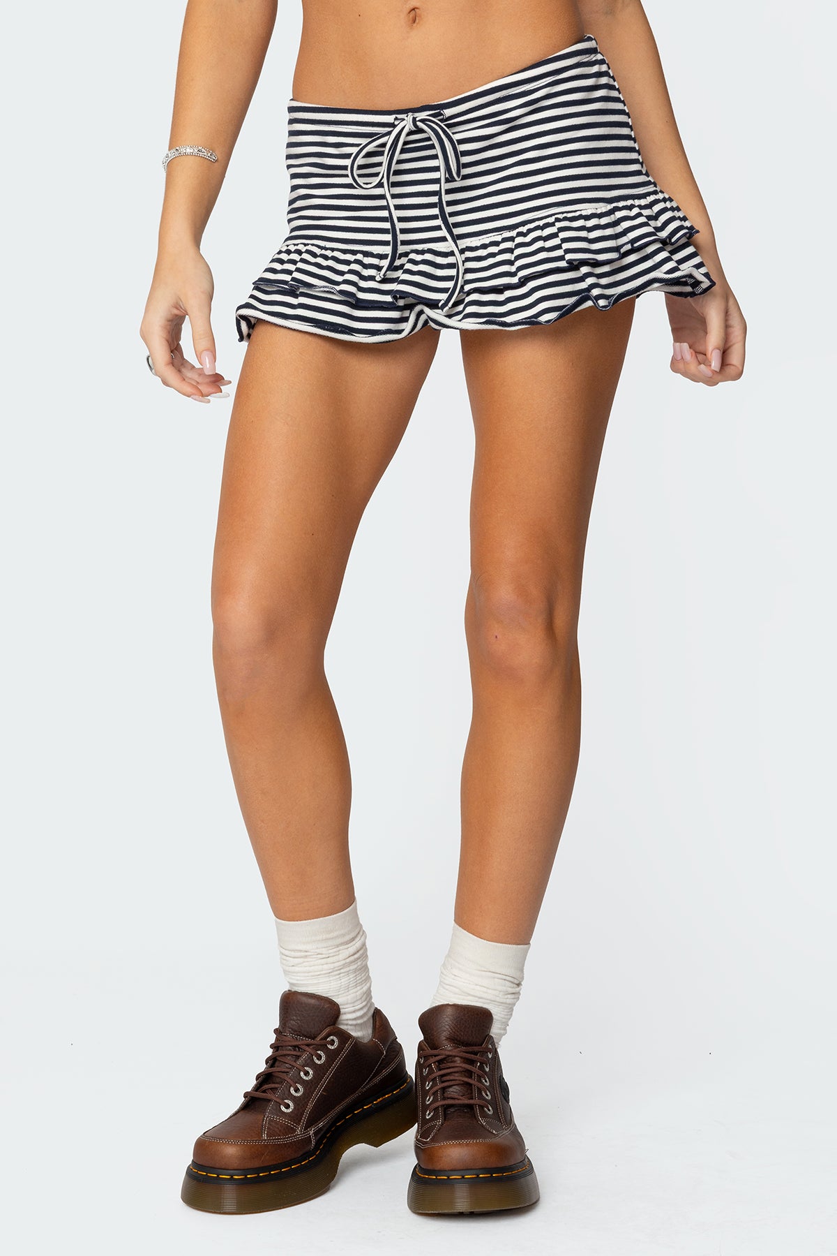 Avia Ruffle Striped Mini Skort-Milans Time