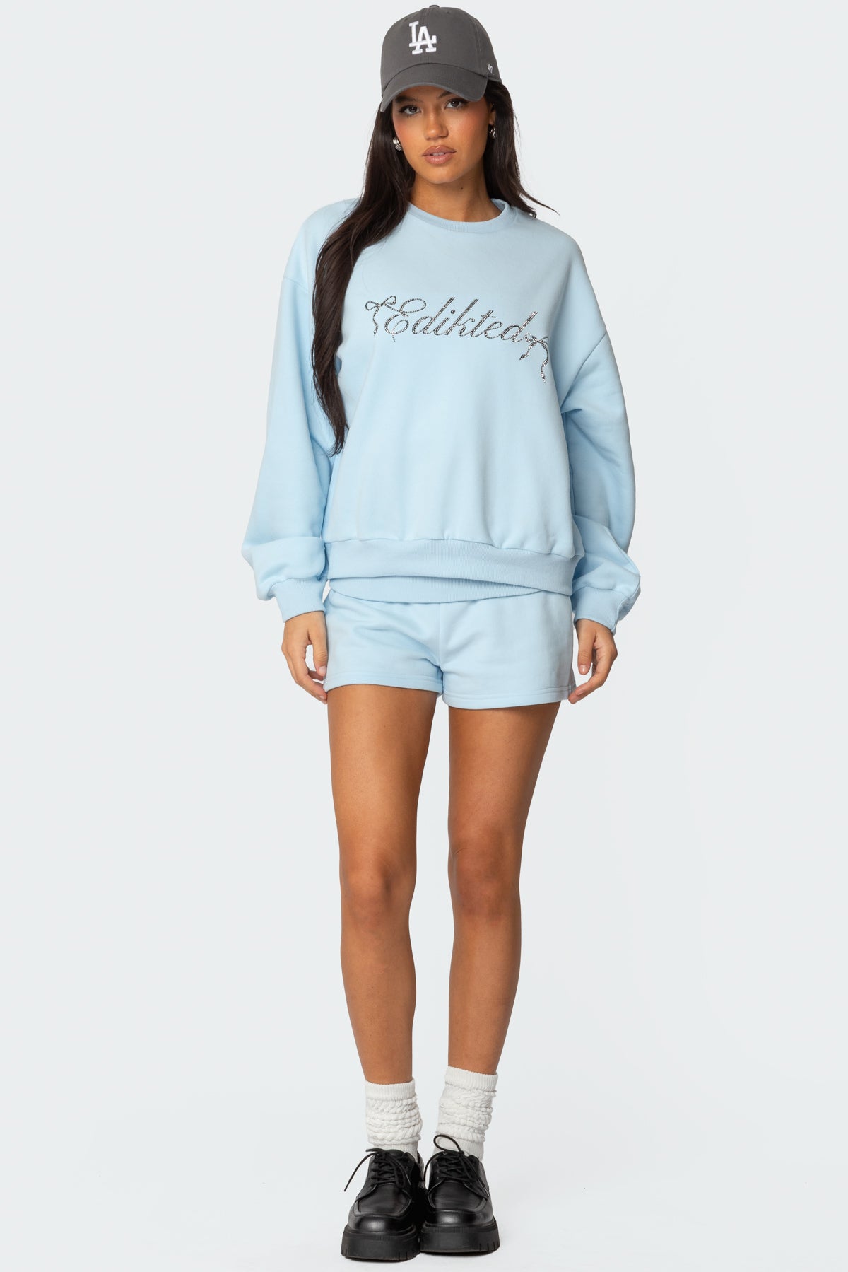 Super Milans Time Rhinestone Oversized Sweatshirt-Milans Time
