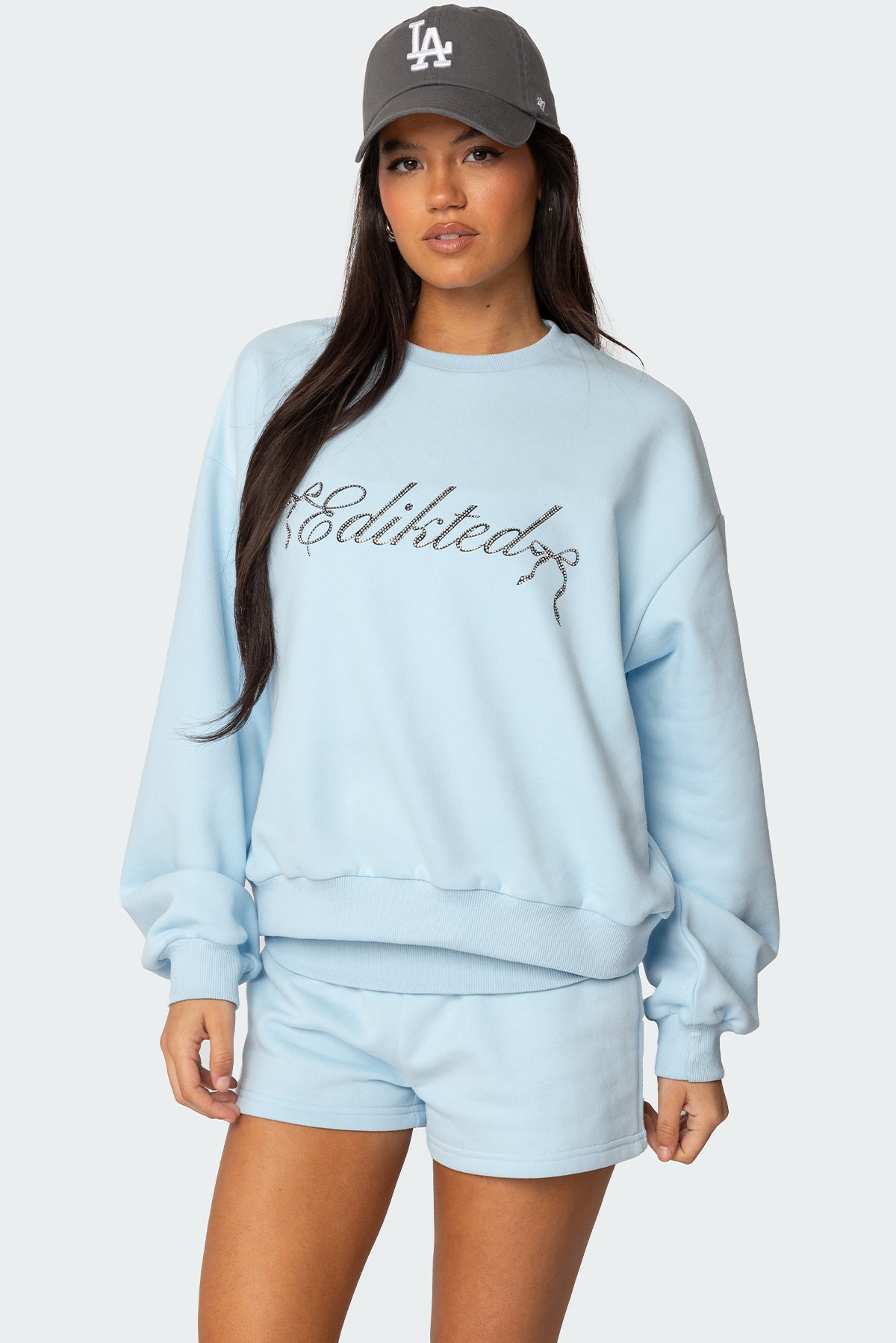 Super Milans Time Rhinestone Oversized Sweatshirt-Milans Time