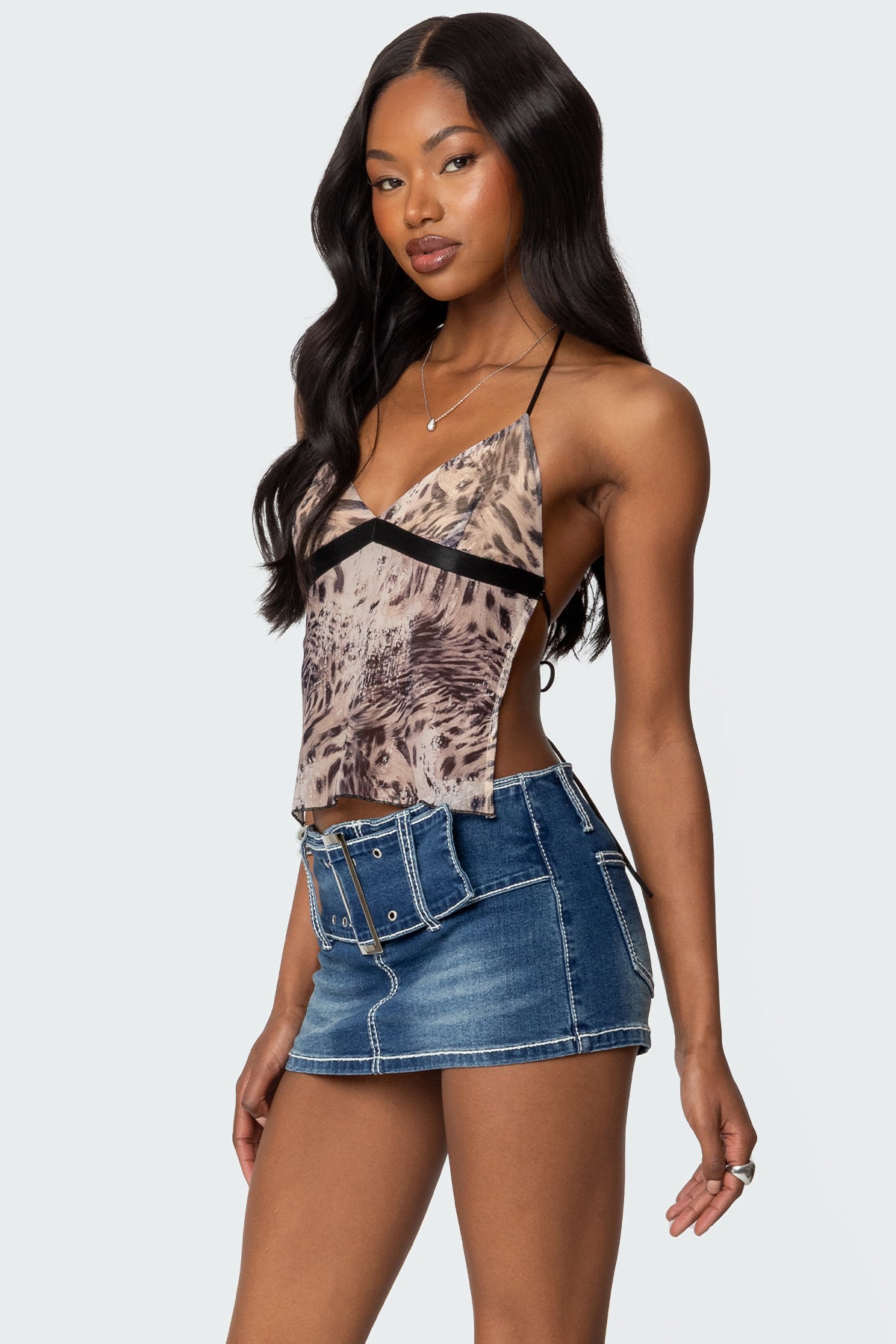 Ziena Leopard Printed Backless Top-Milans Time