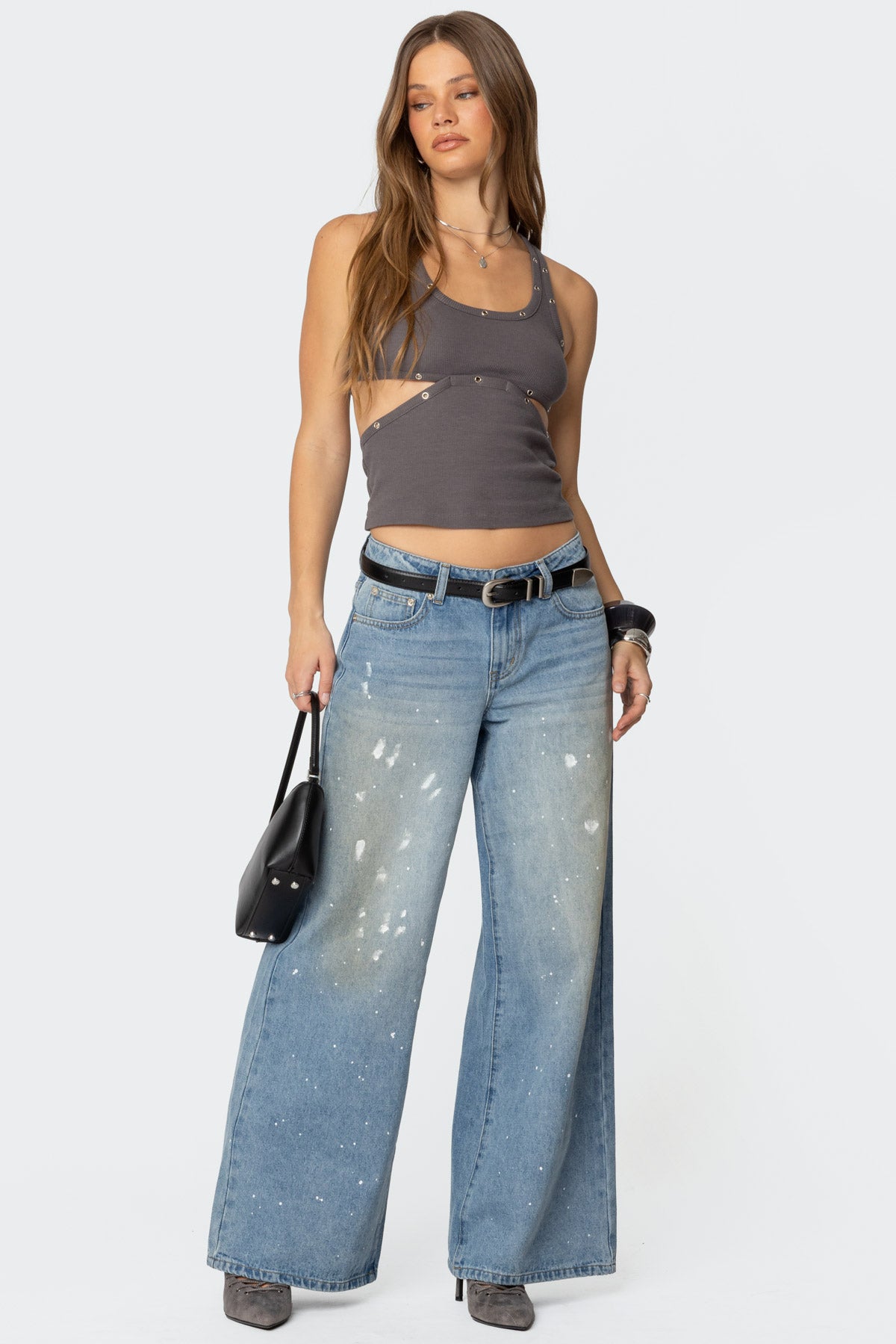 Imogen Cut Out Ribbed Tank Top-Milans Time