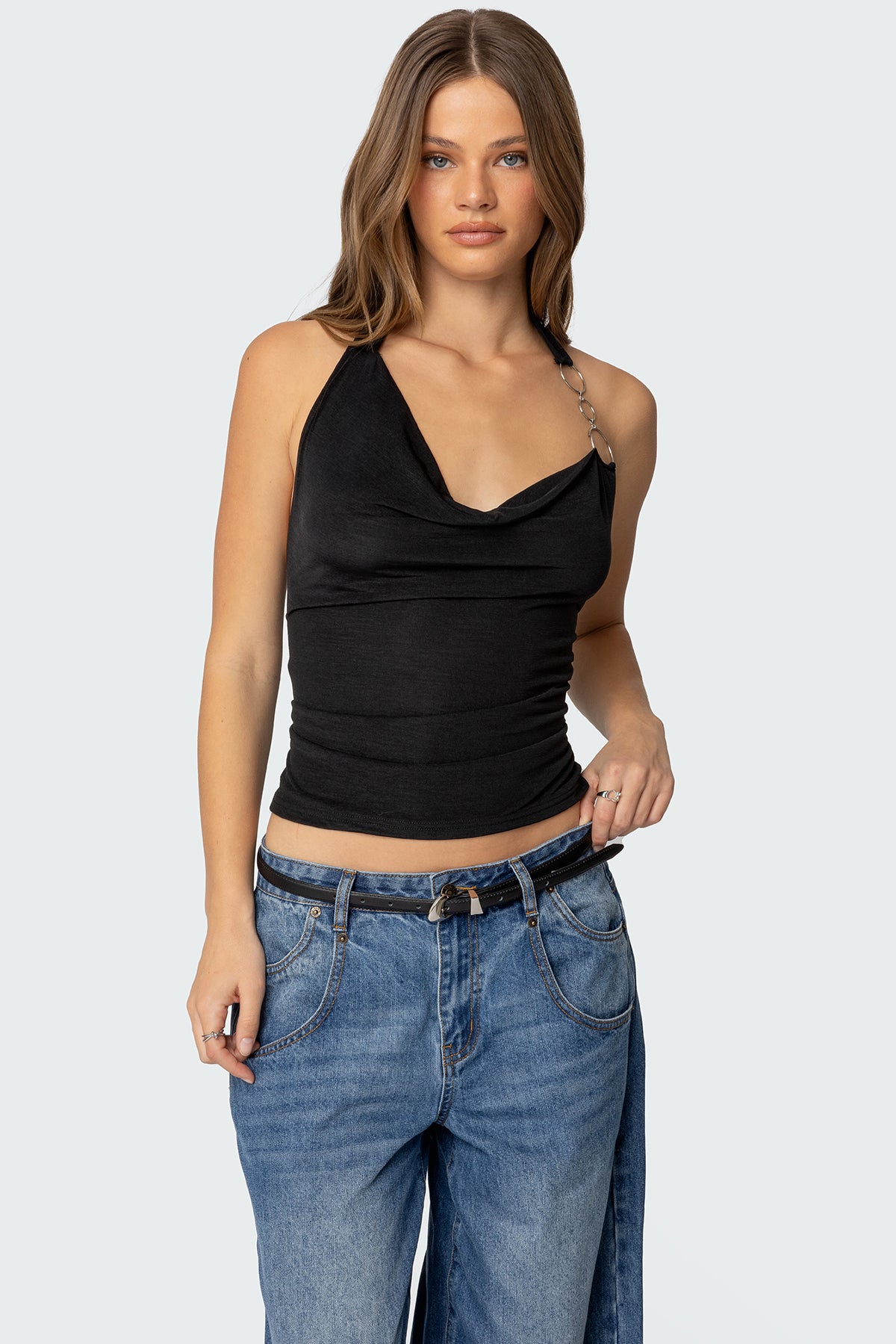 Rhia Cowl Neck Halter Top-Milans Time
