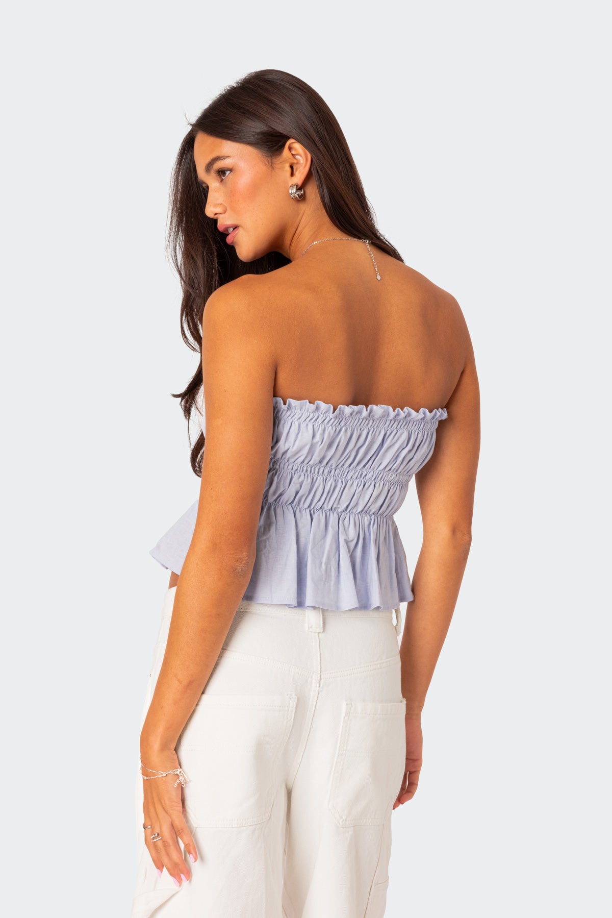 Katherine Linen Look Scrunch Top-Milans Time