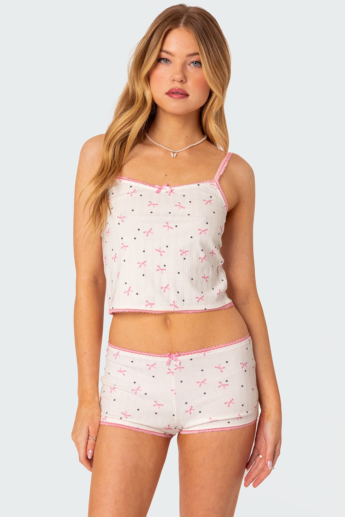 Shelly Pointelle Printed Tank Top-Milans Time