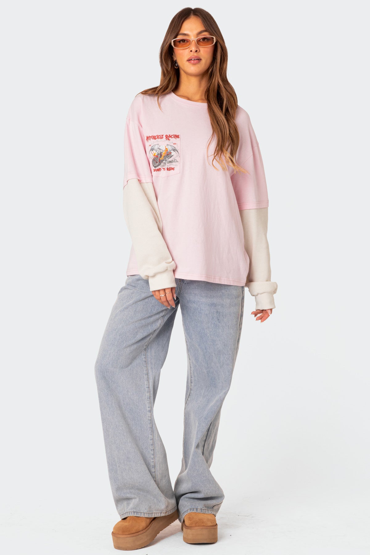 Racing Oversized Layered T Shirt-Milans Time