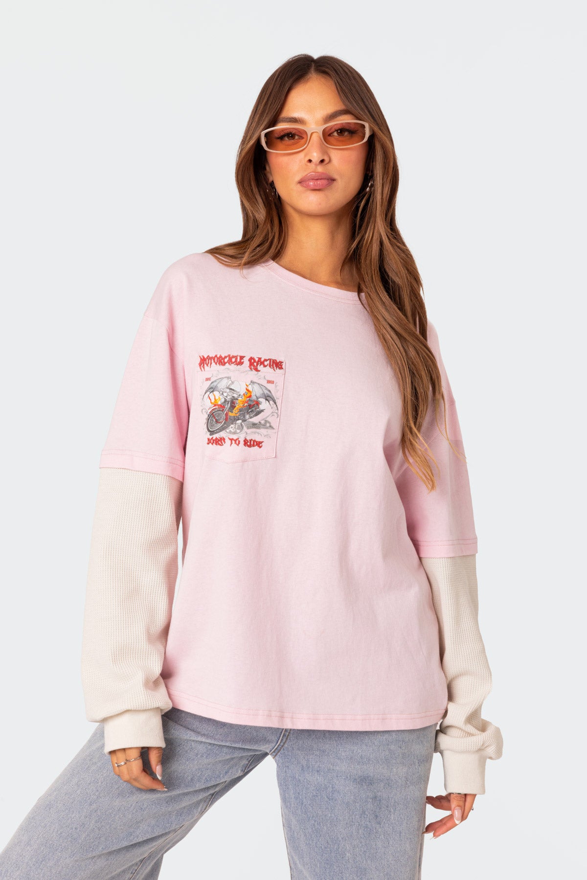 Racing Oversized Layered T Shirt-Milans Time