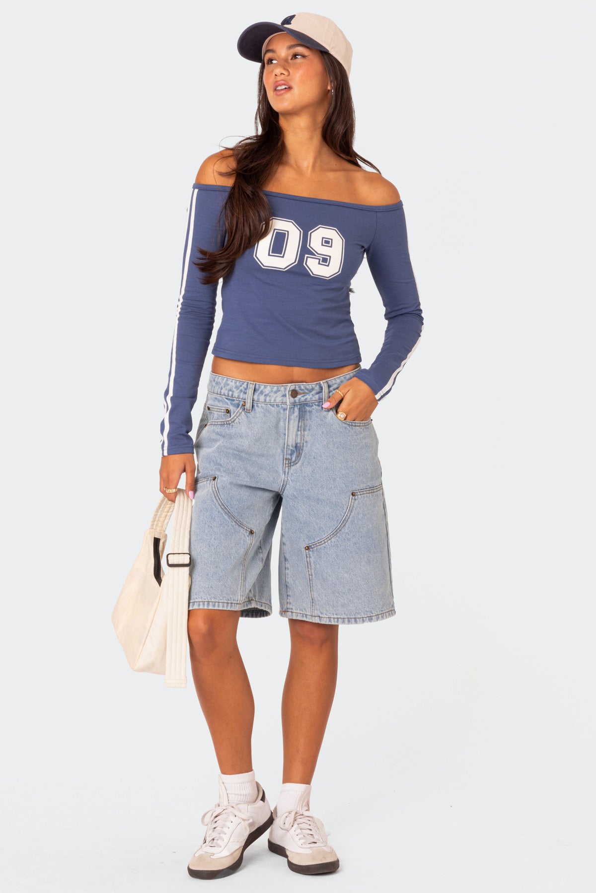 90'S Off Shoulder Long Sleeve T Shirt-Milans Time