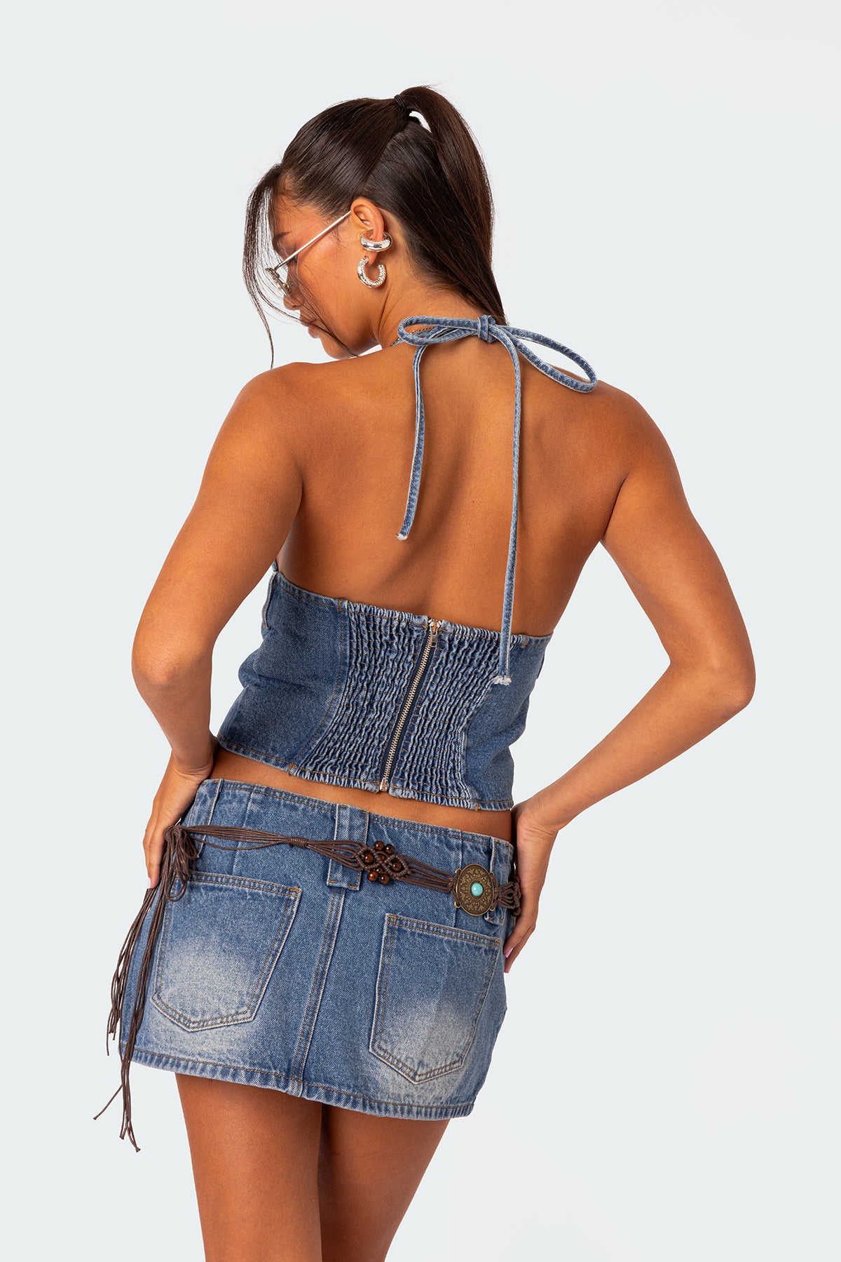 Wanona Denim Halter Top-Milans Time