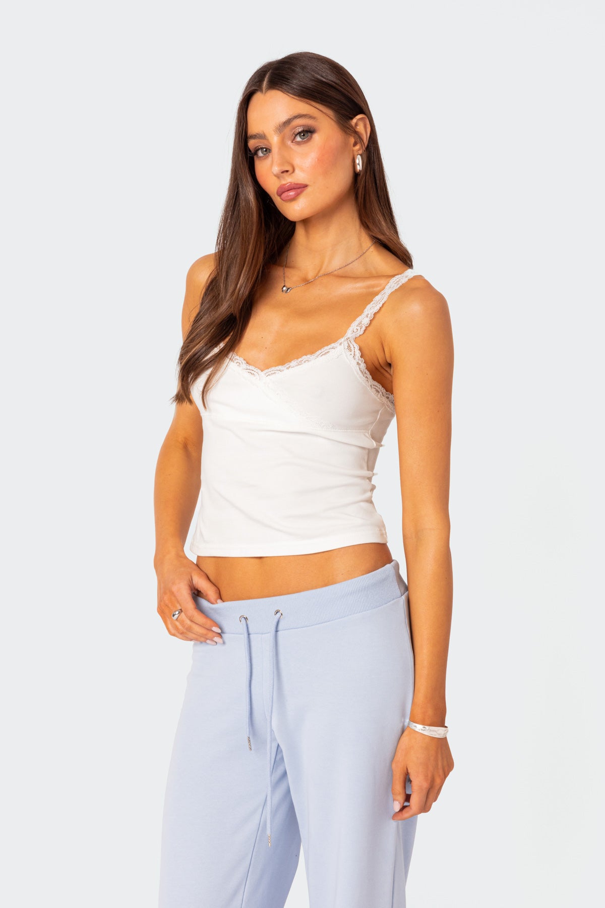 Amilia Lace Trim Tank Top-Milans Time