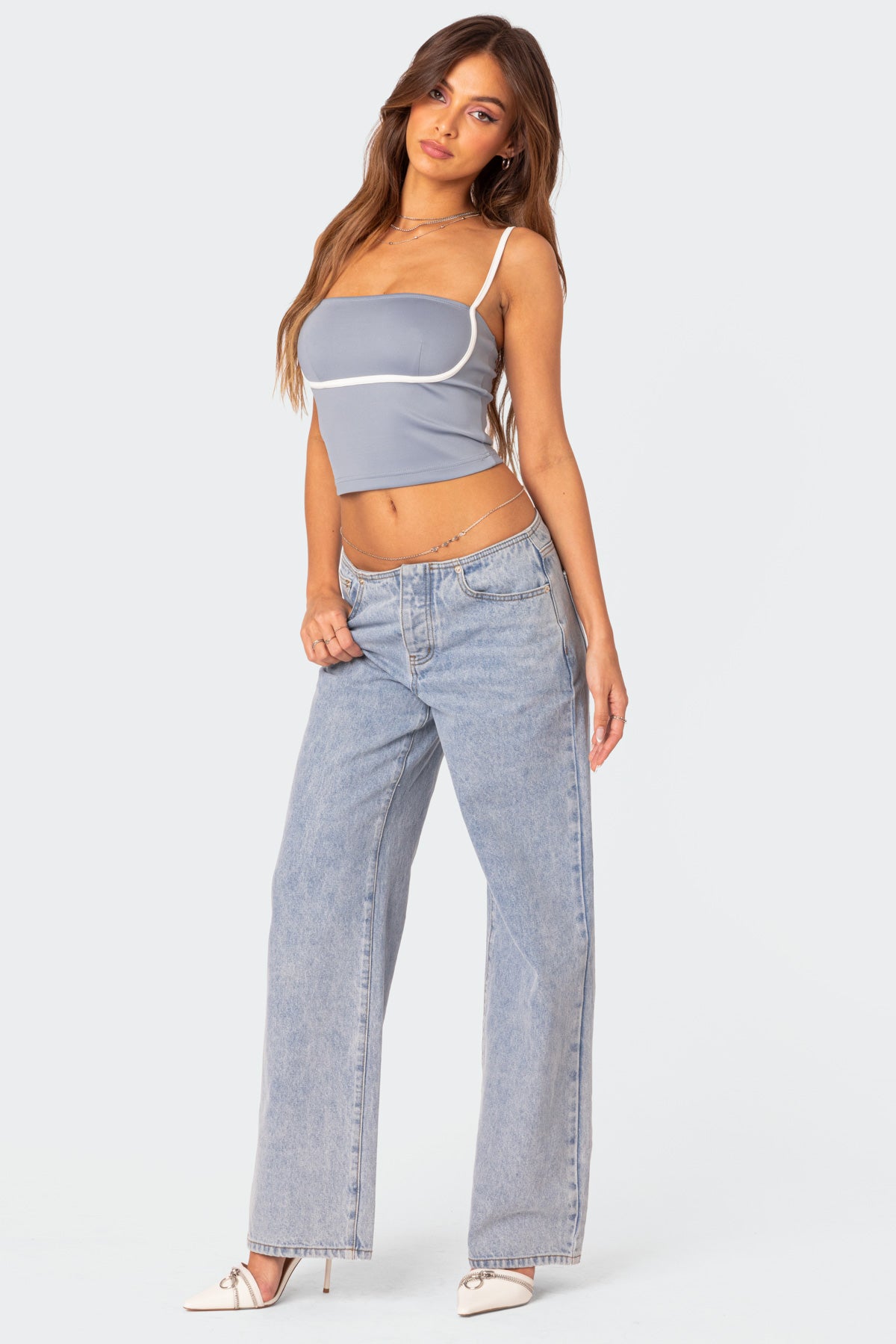 Yang Contrast Strap Tank Top-Milans Time