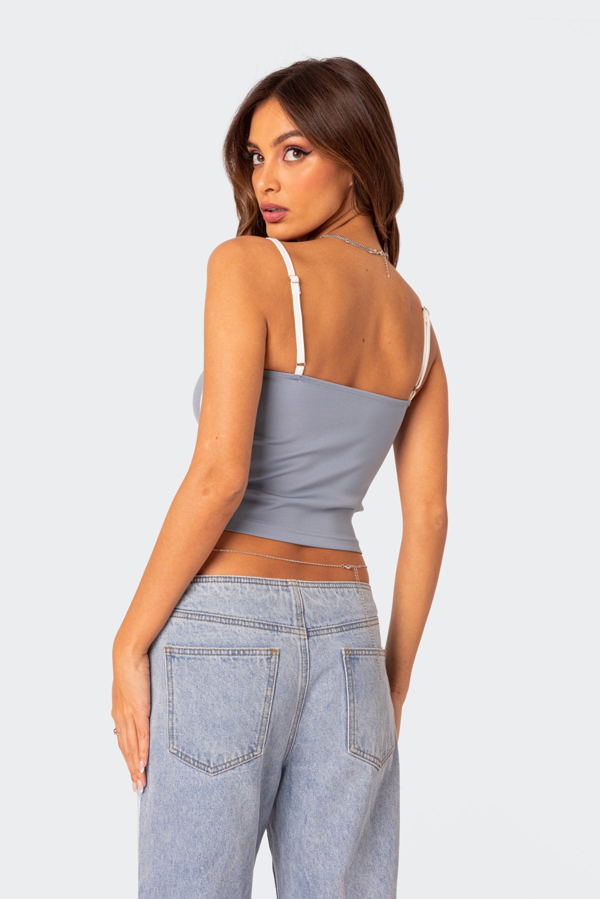 Yang Contrast Strap Tank Top-Milans Time