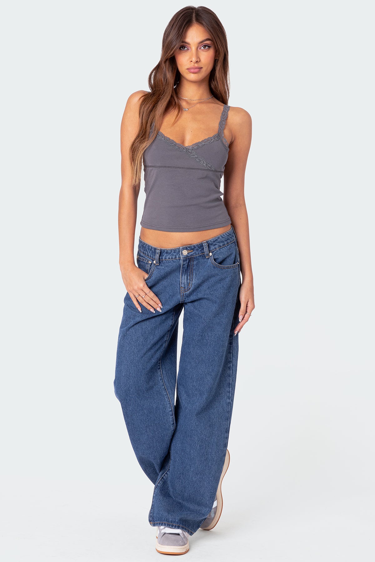 Amilia Lace Trim Tank Top-Milans Time