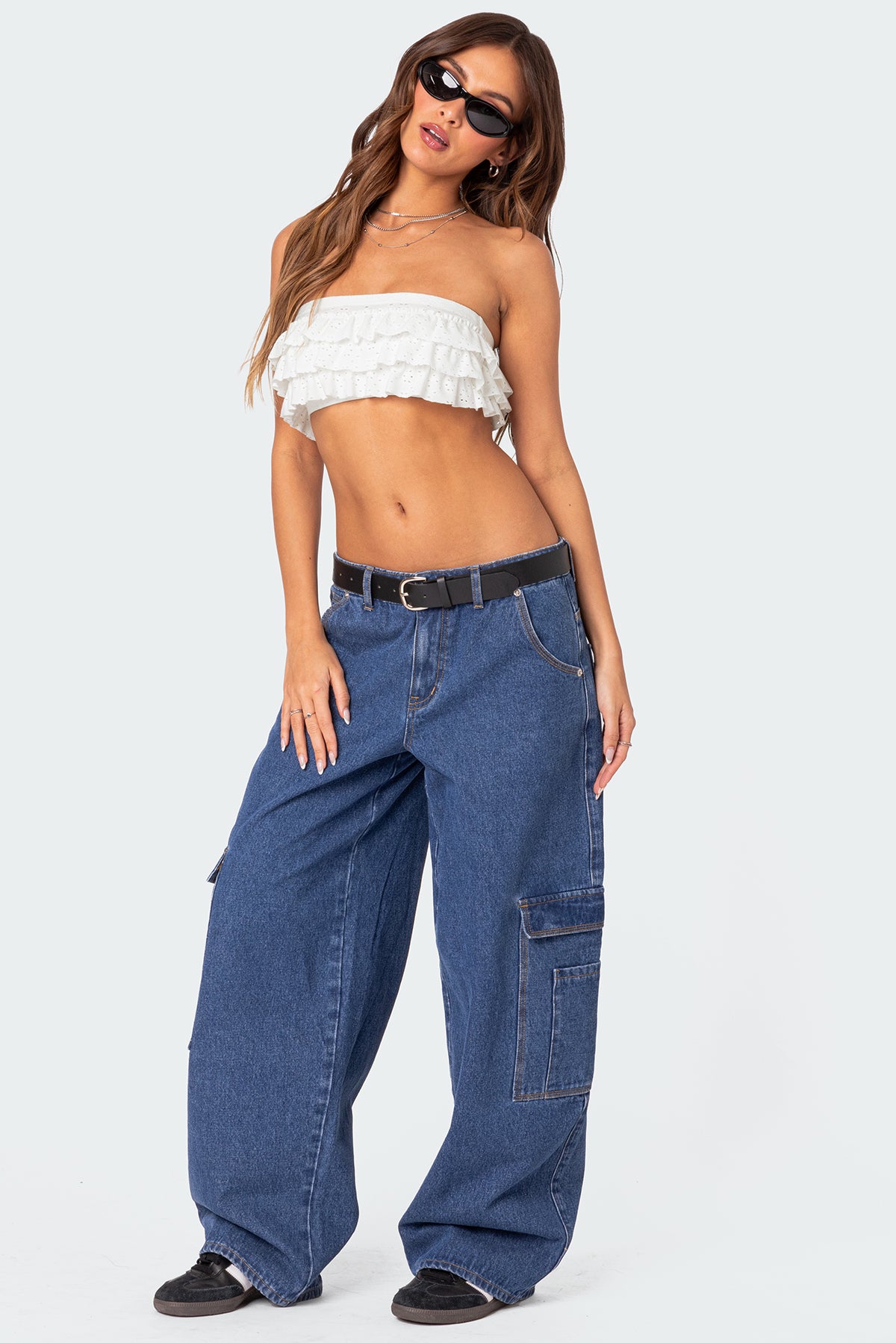 Super Baggy Oversized Belted Jeans-Milans Time