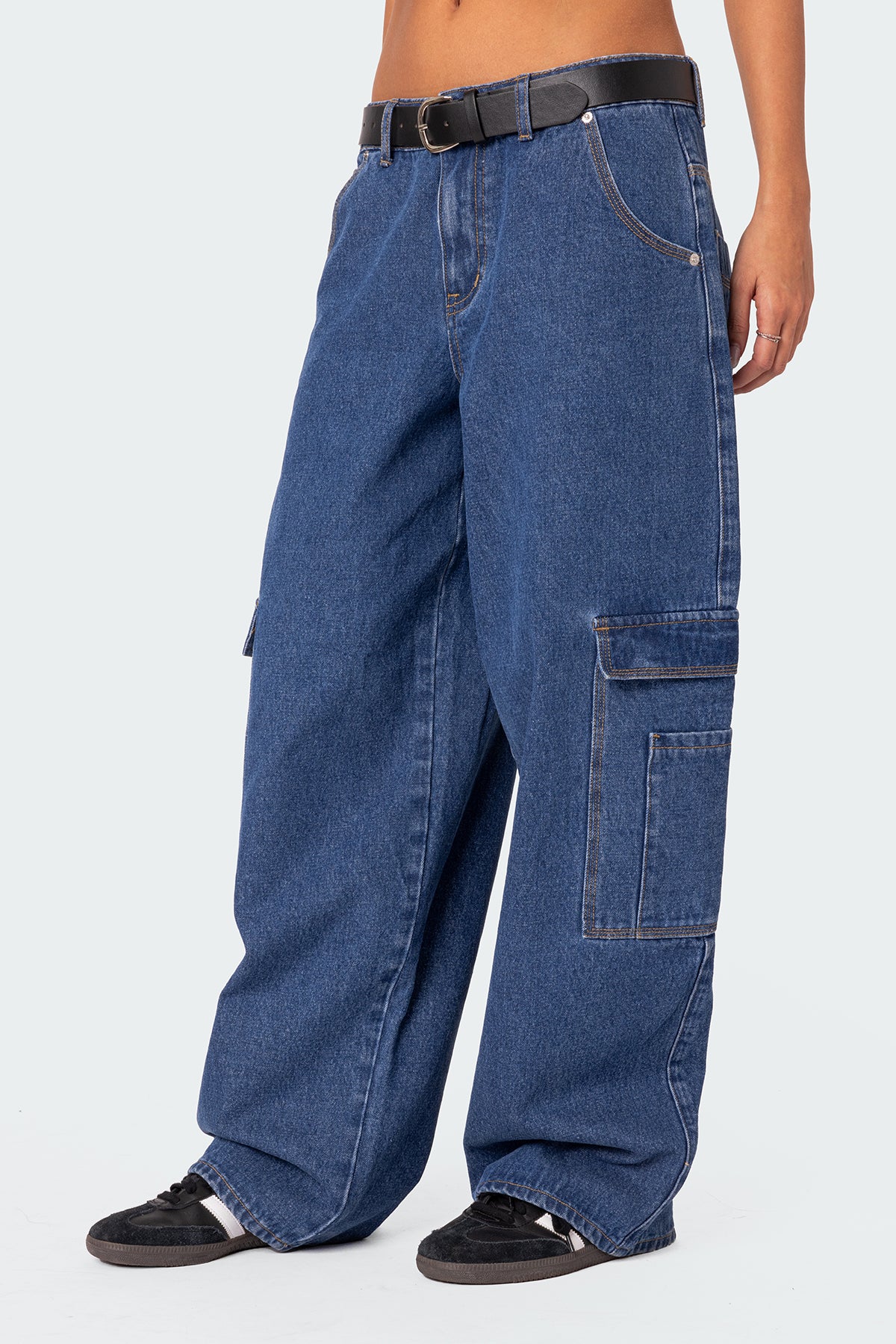 Super Baggy Oversized Belted Jeans-Milans Time