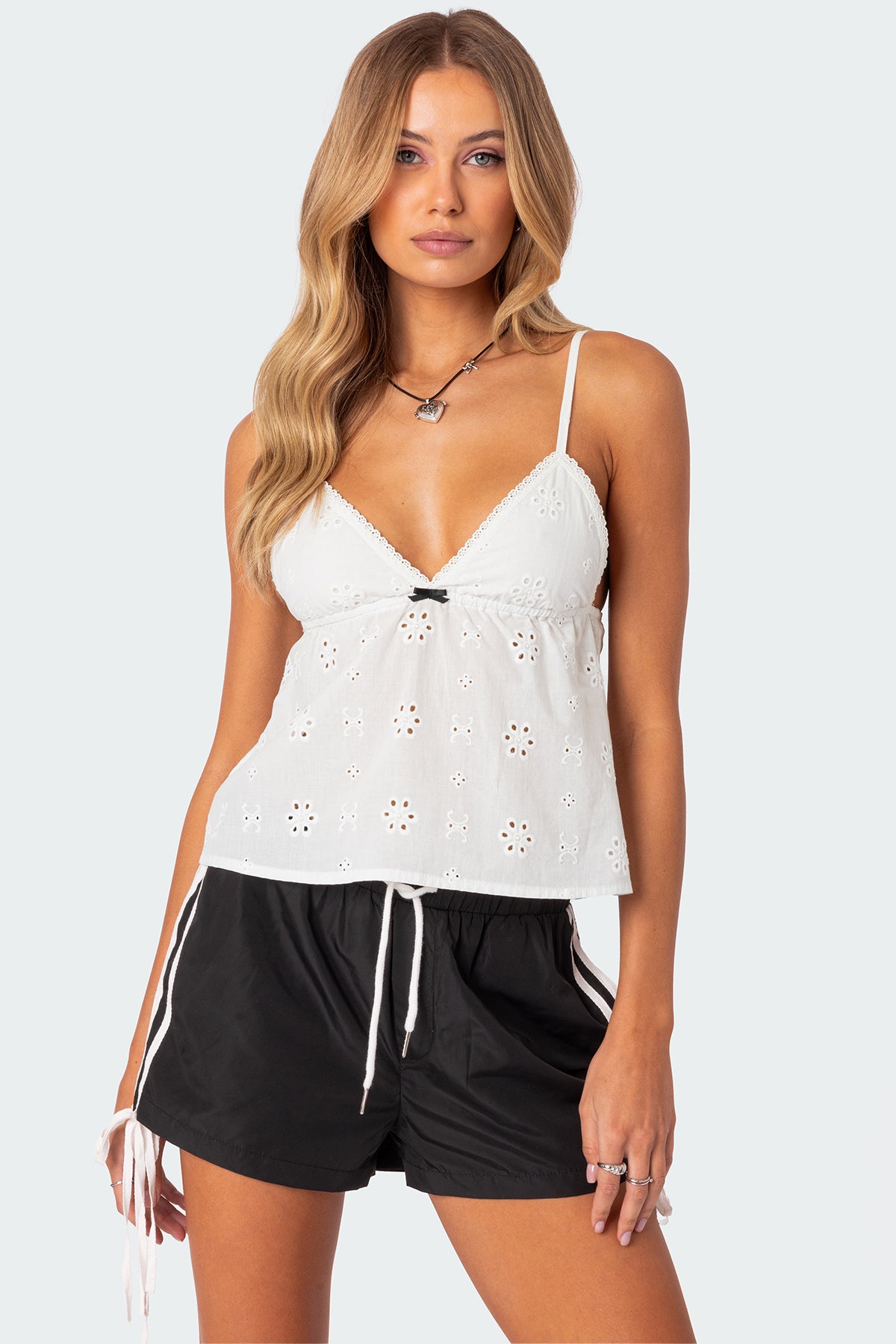 Emilie Eyelet Tank Top-Milans Time