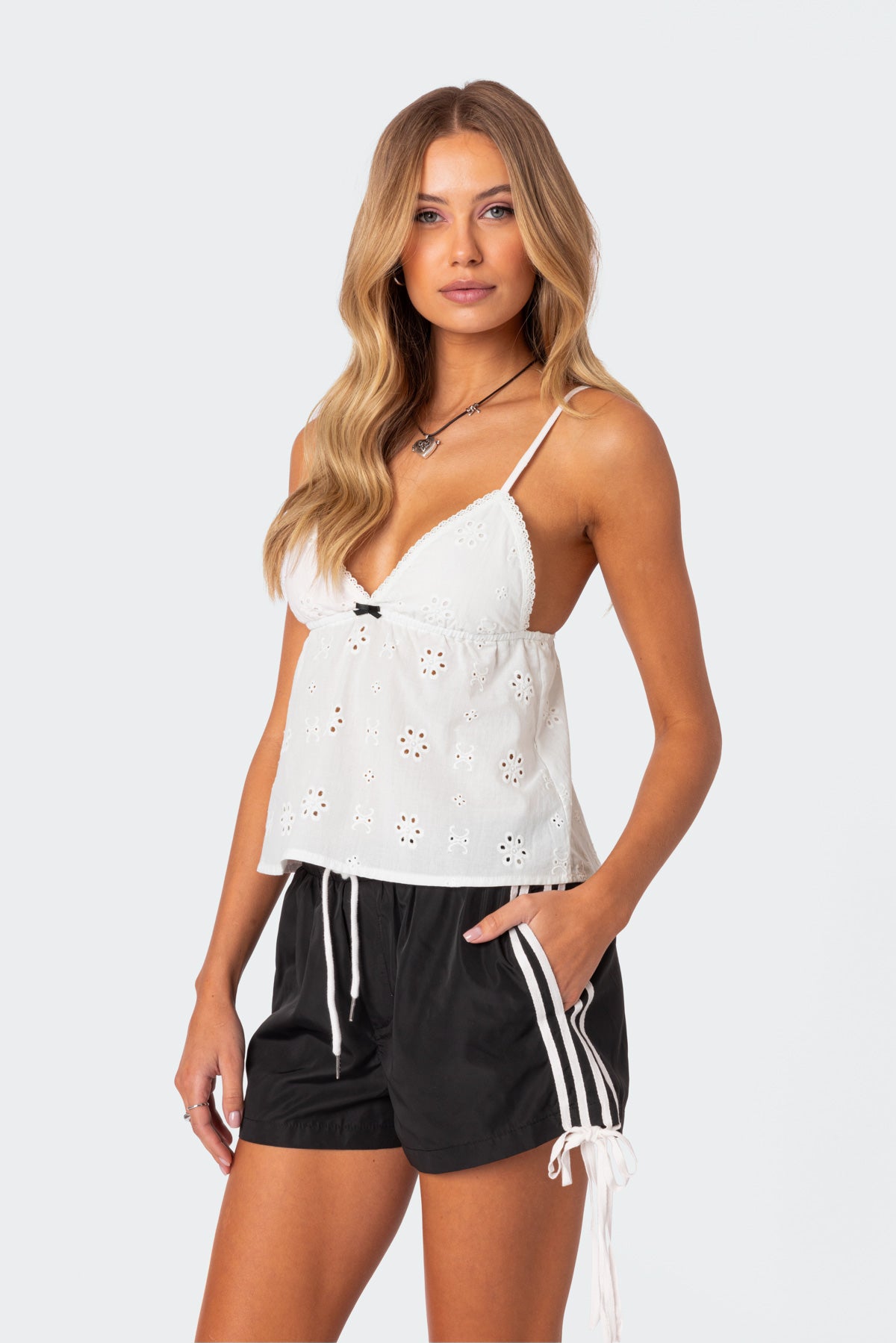 Emilie Eyelet Tank Top-Milans Time