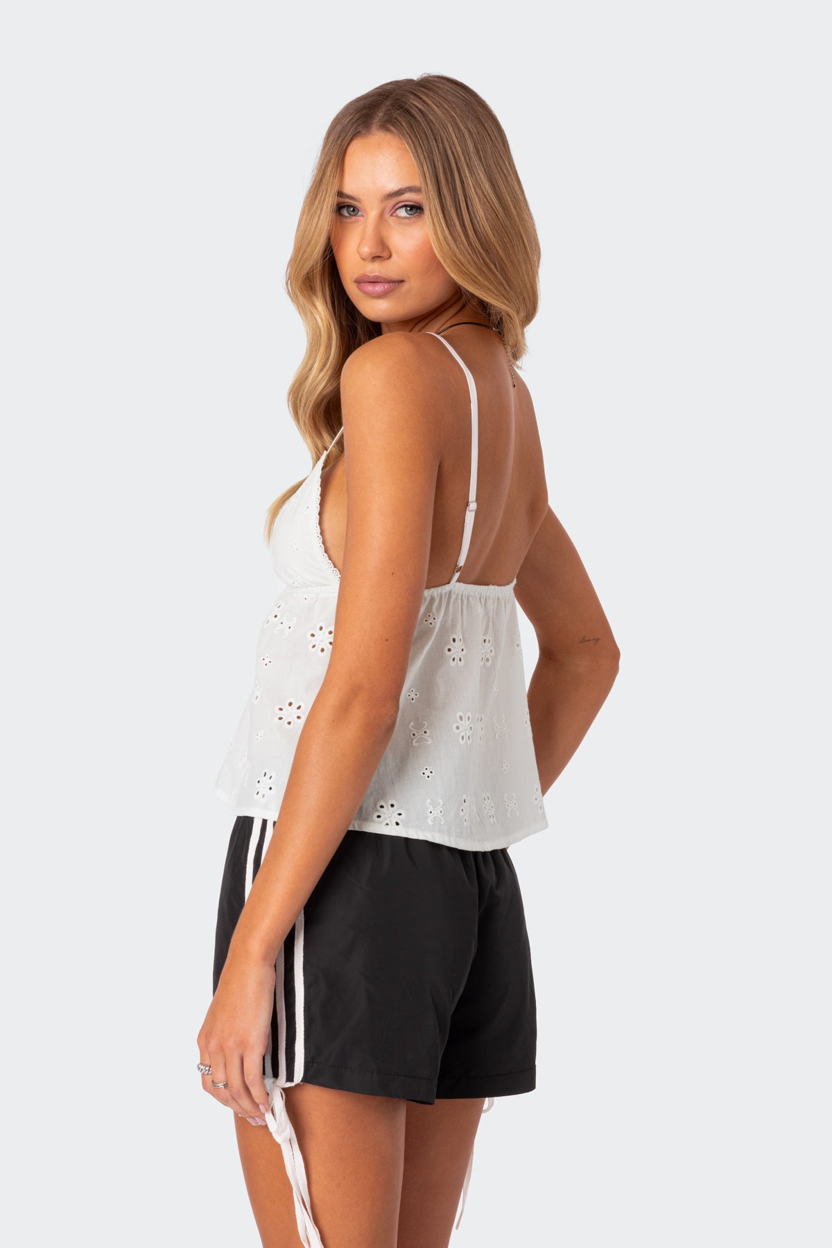 Emilie Eyelet Tank Top-Milans Time