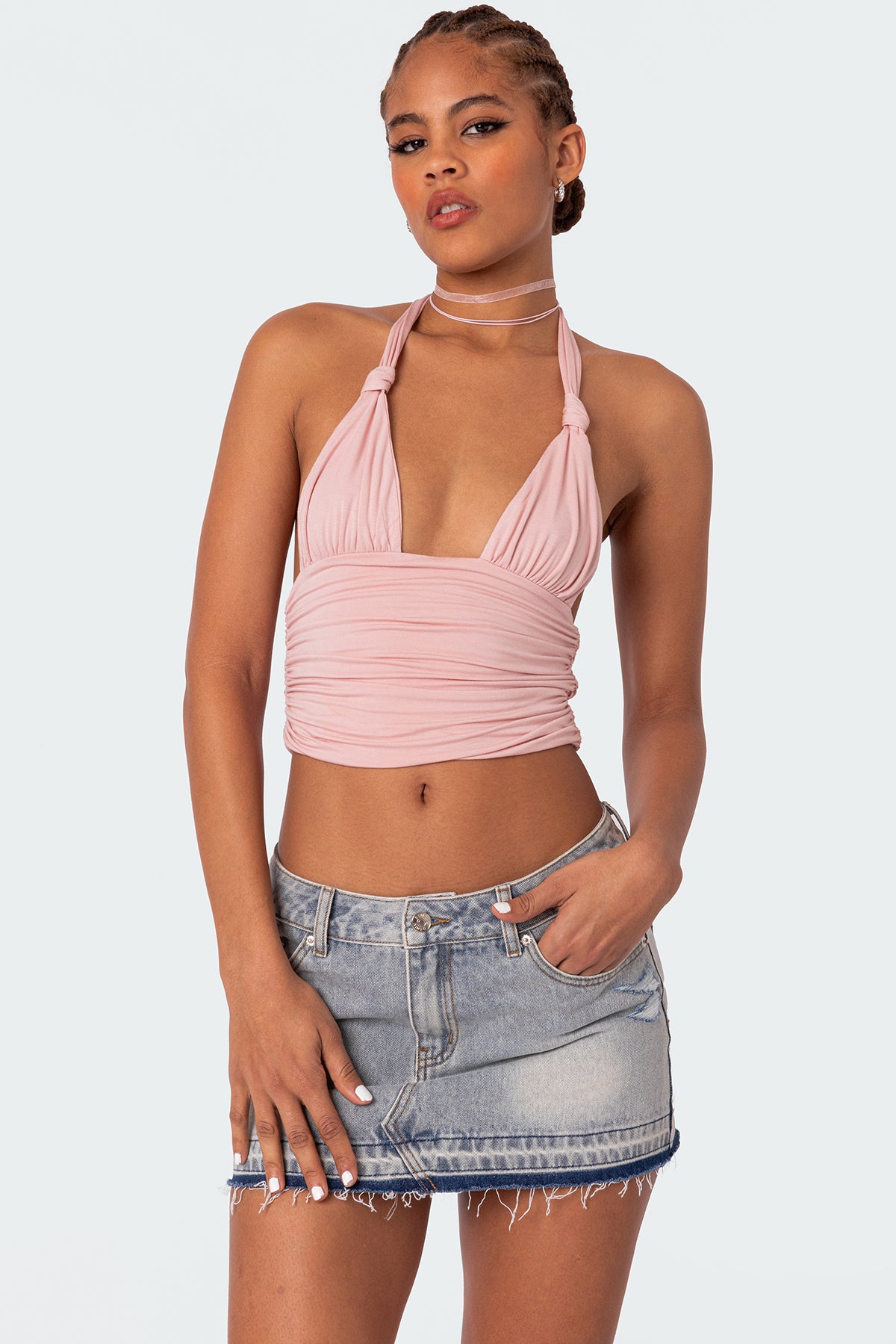 Lillie Knotted Halter Top-Milans Time