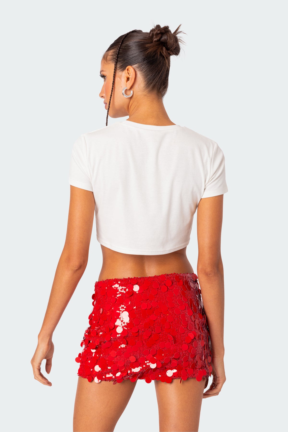 Bowie Embroidered Cropped T Shirt-Milans Time