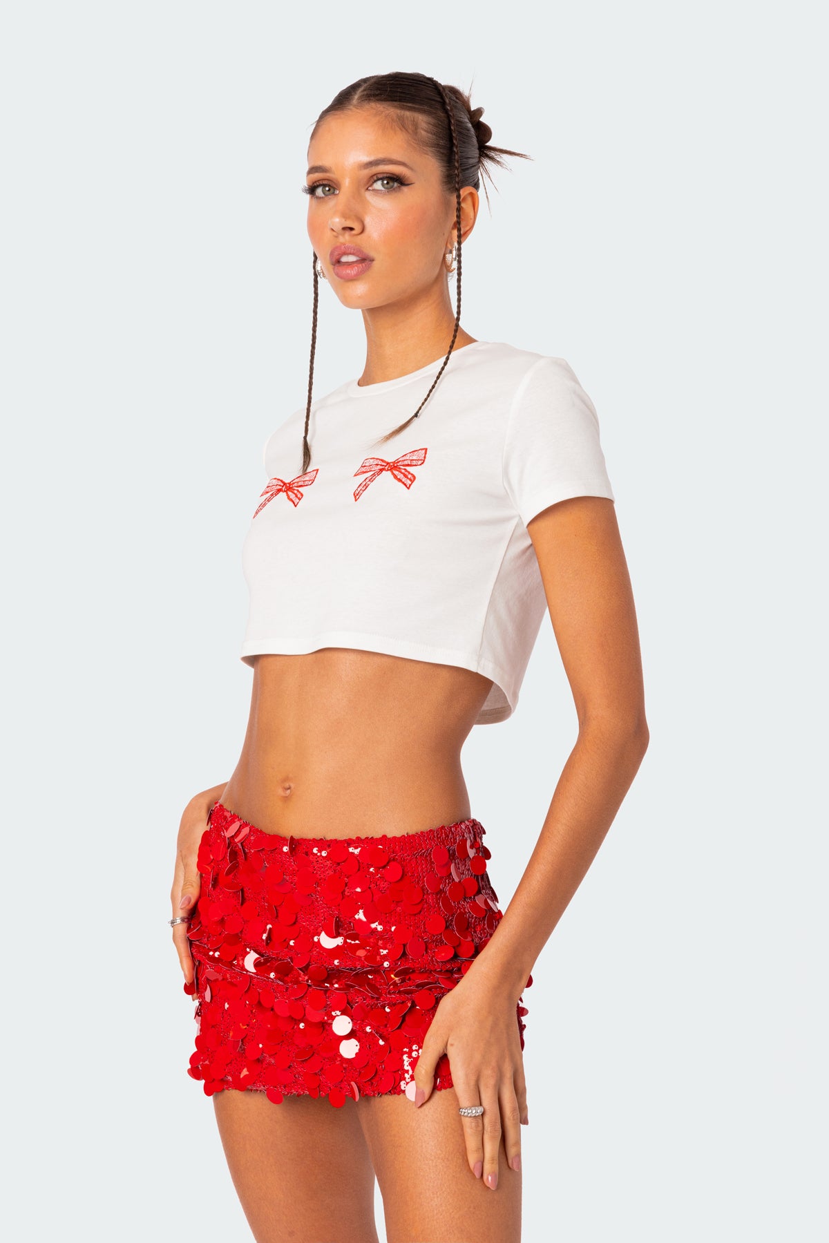 Bowie Embroidered Cropped T Shirt-Milans Time