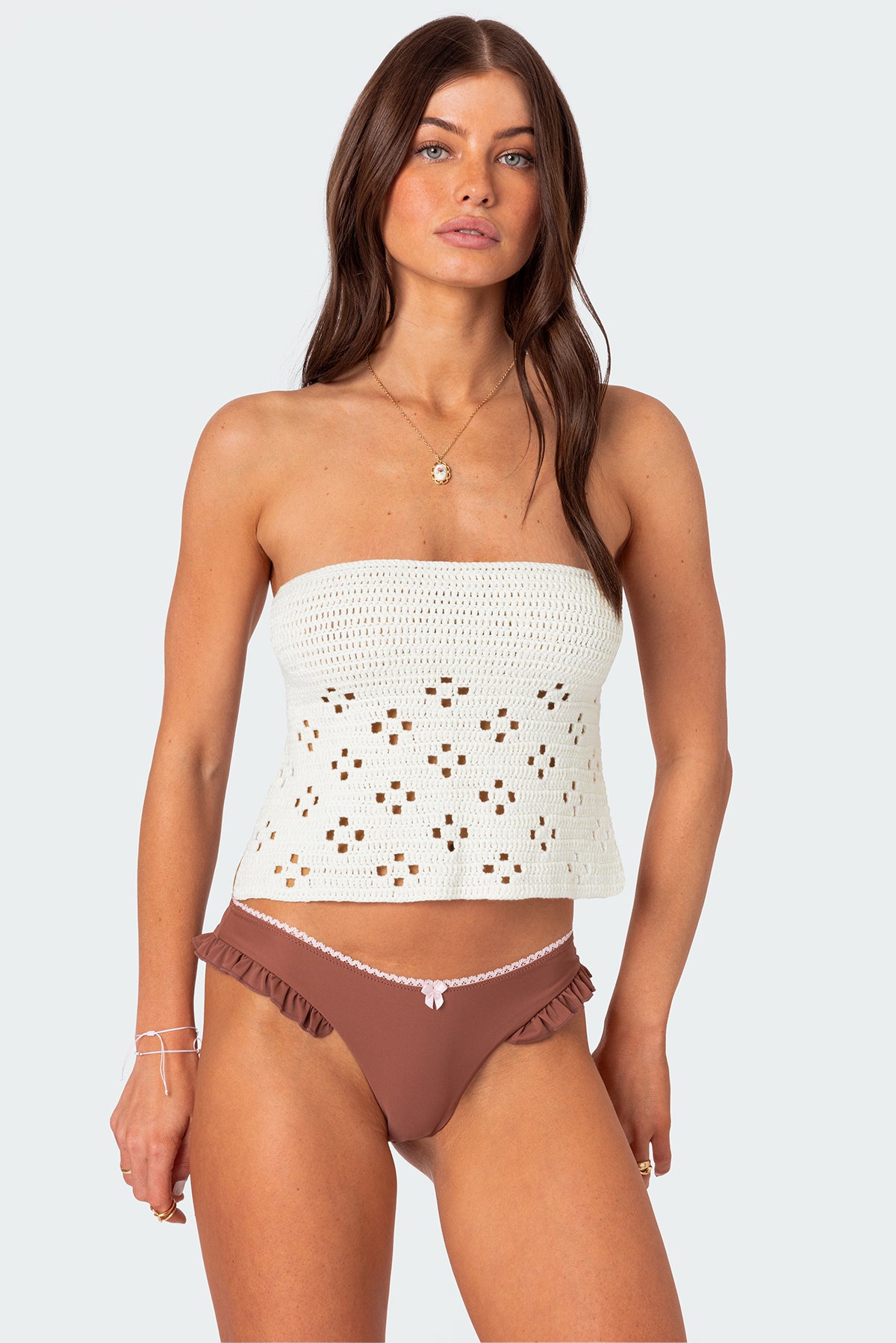 Niki Crochet Strapless Top-Milans Time