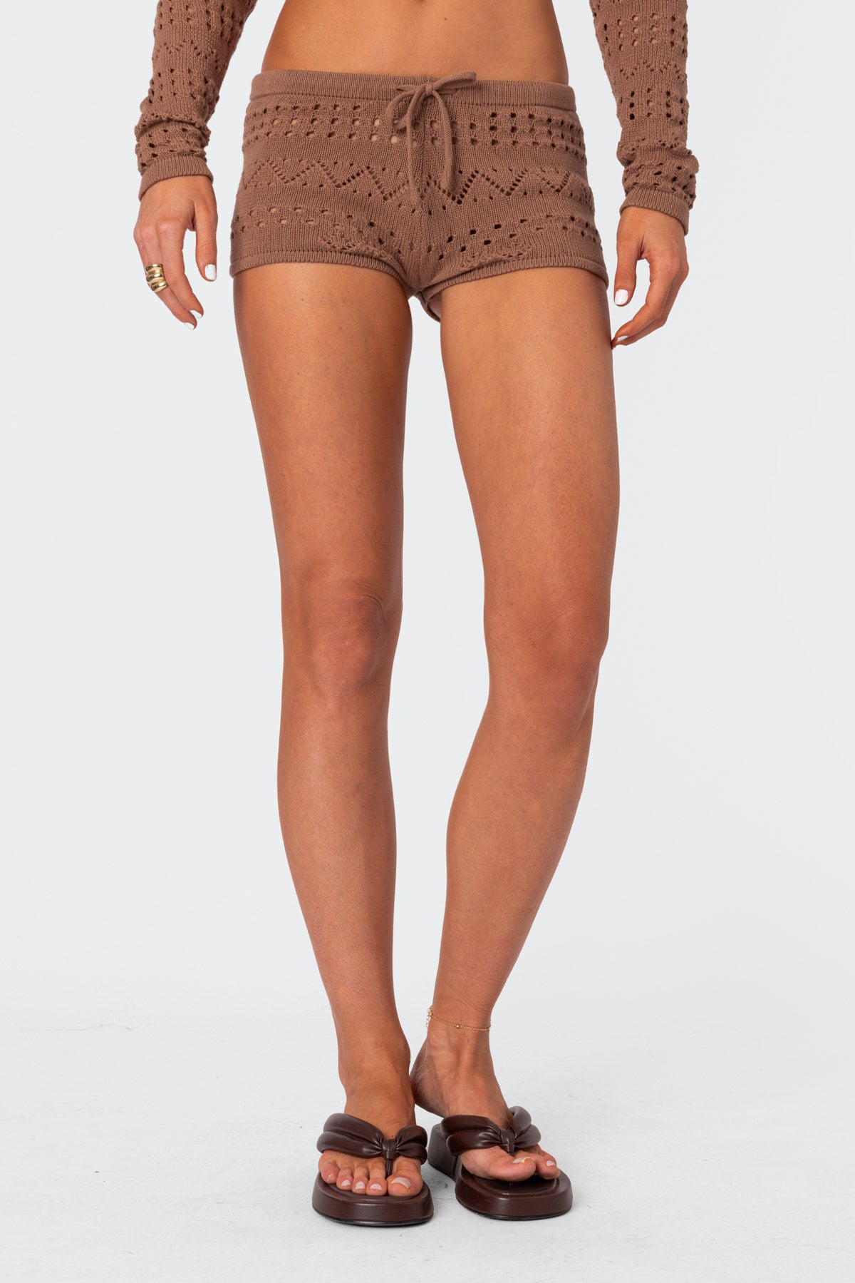 Betsy Tie Front Knitted Shorts-Milans Time