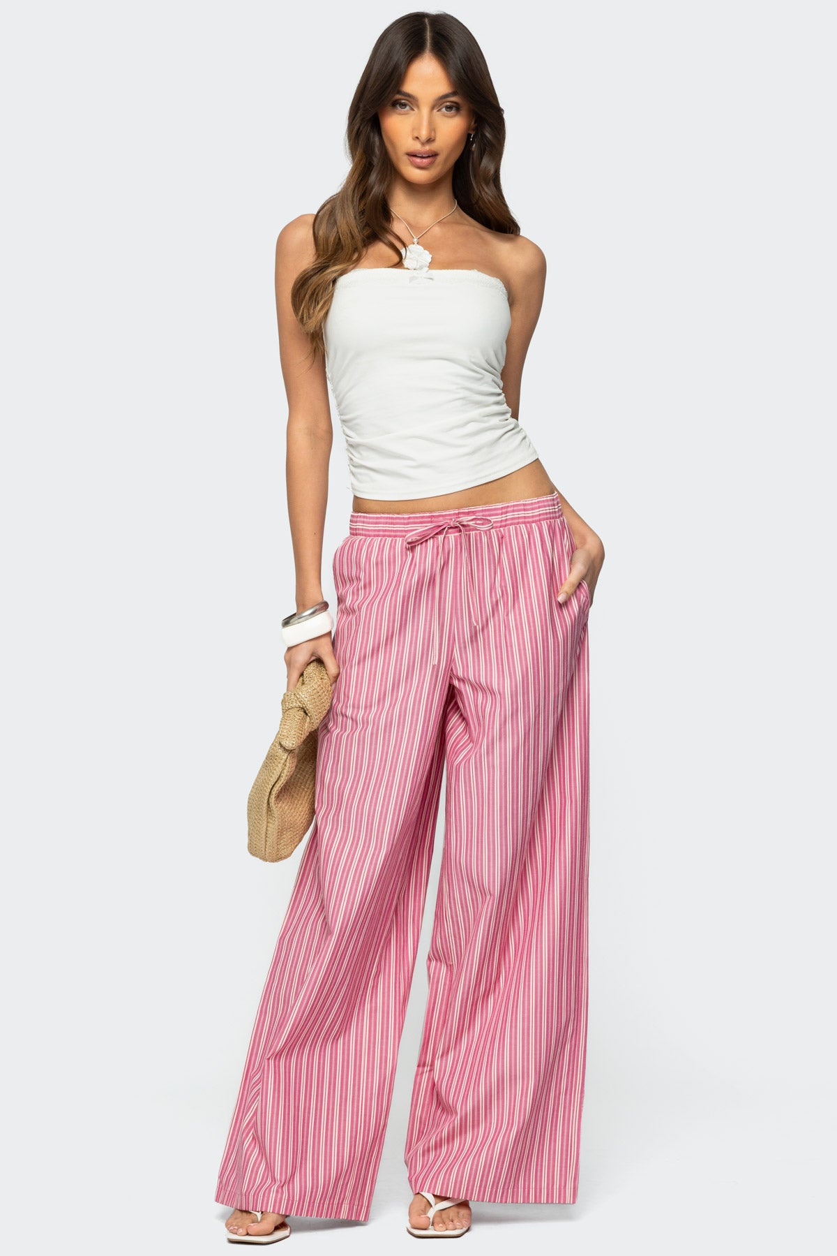 Maggy Striped Wide Leg Pants-Milans Time