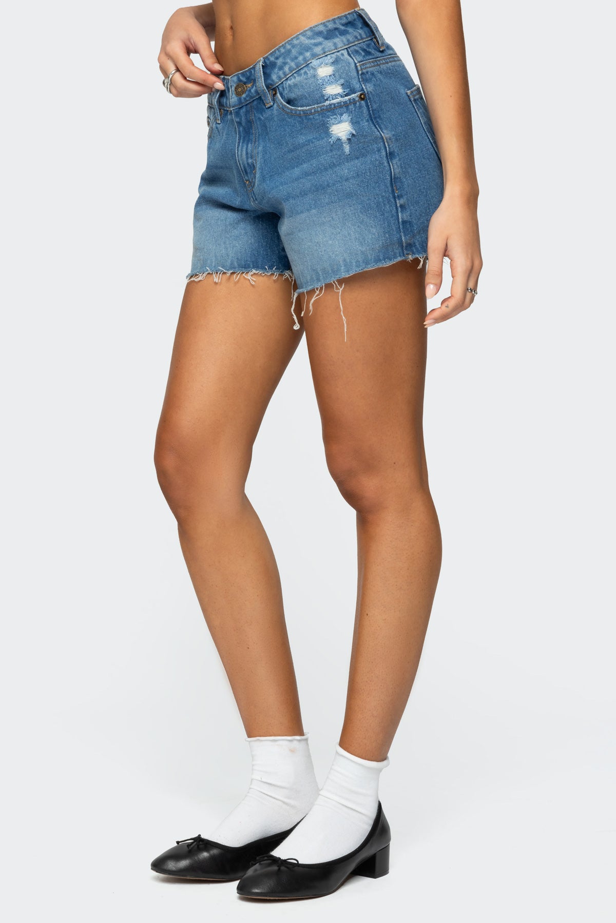 Scottie Low Rise Denim Shorts-Milans Time