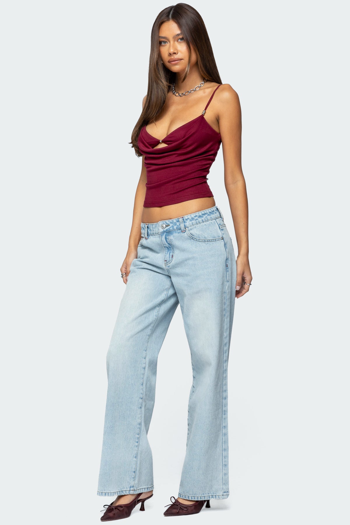 Layered Bra Cowl Neck Top-Milans Time