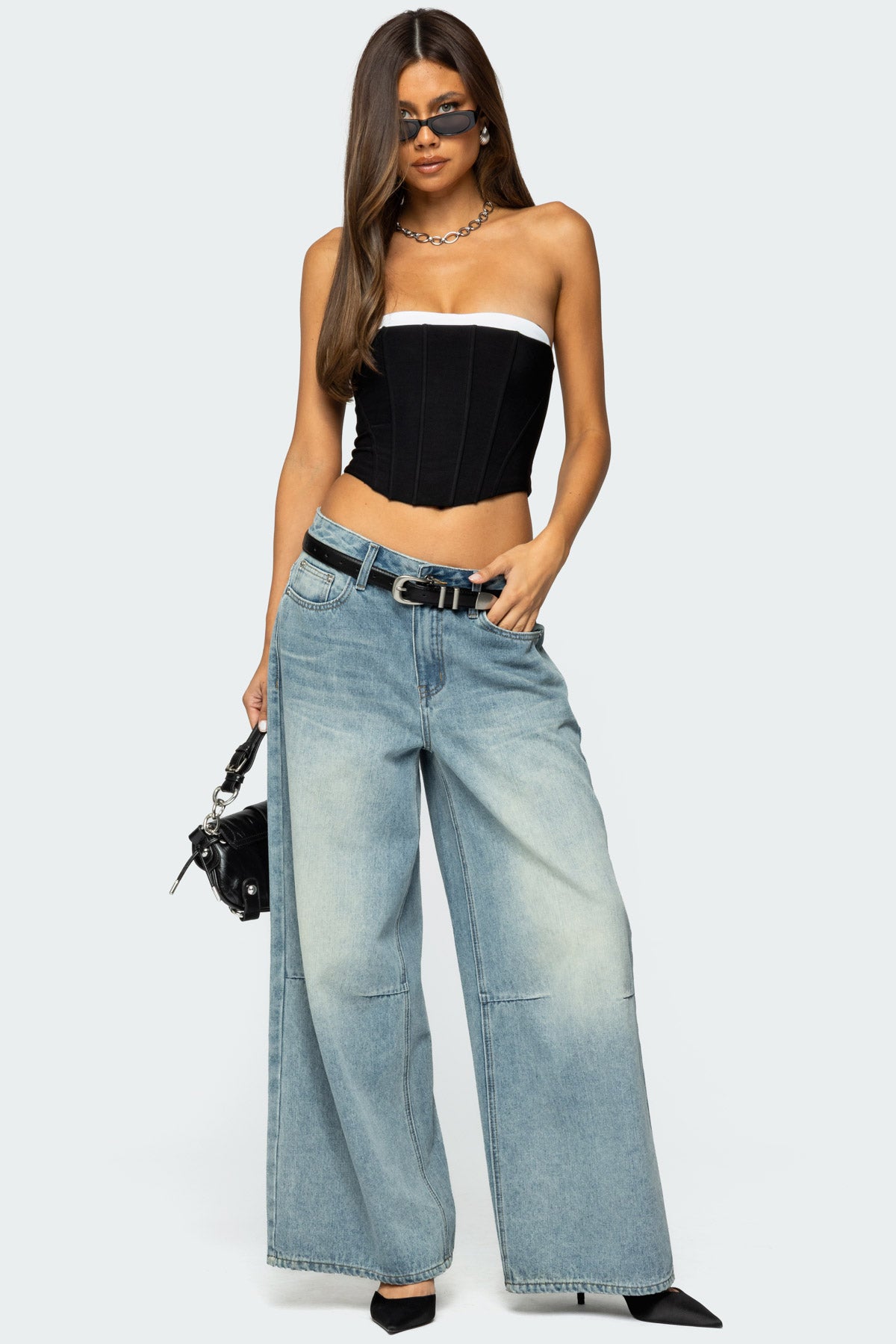 Ryla Contrast Layered Mesh Corset-Milans Time