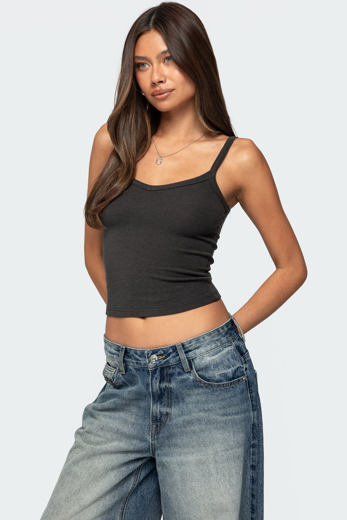 Aspyn V Neck Ribbed Tank Top-Milans Time