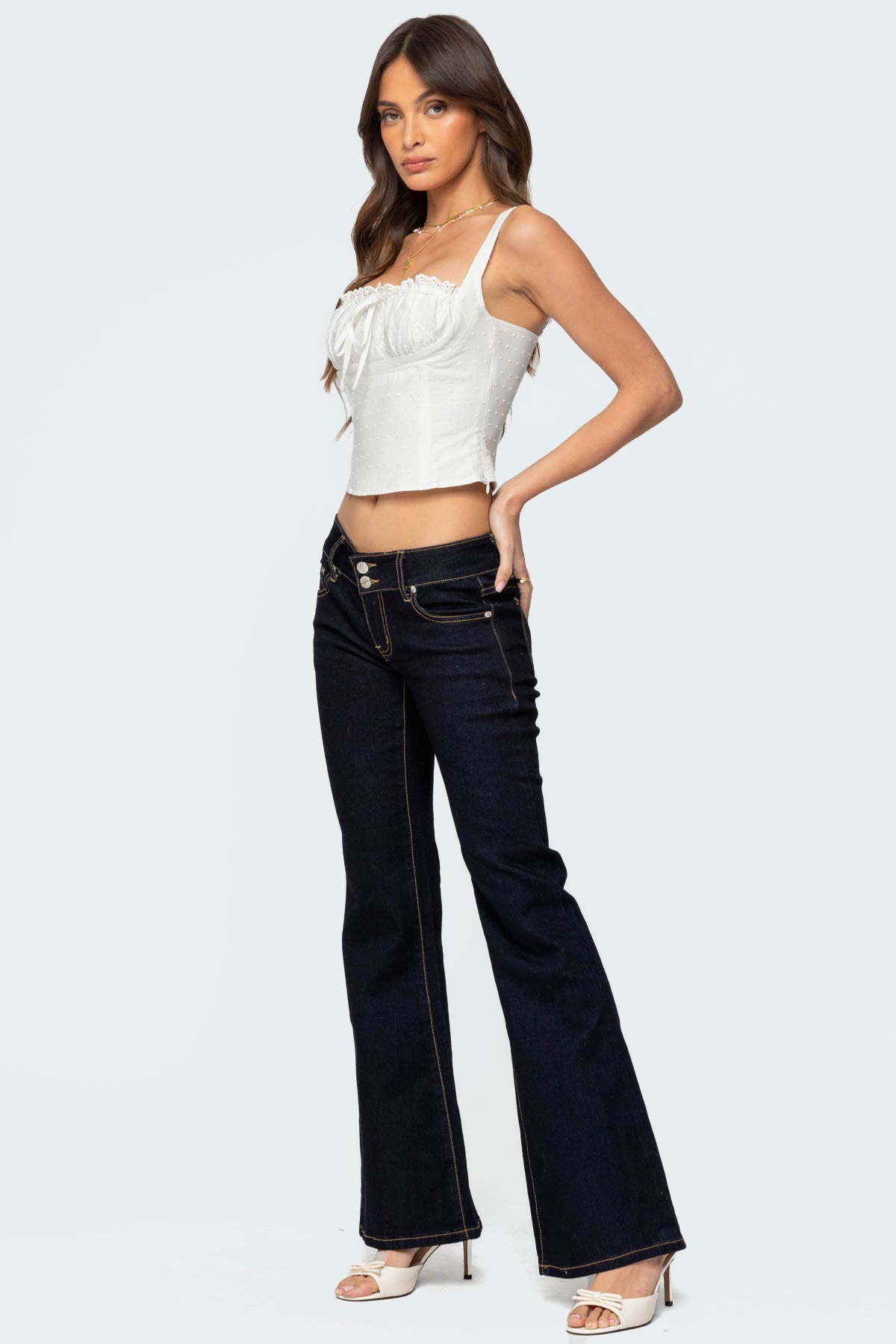 Dulcie Dotted Cotton Bustier Top-Milans Time