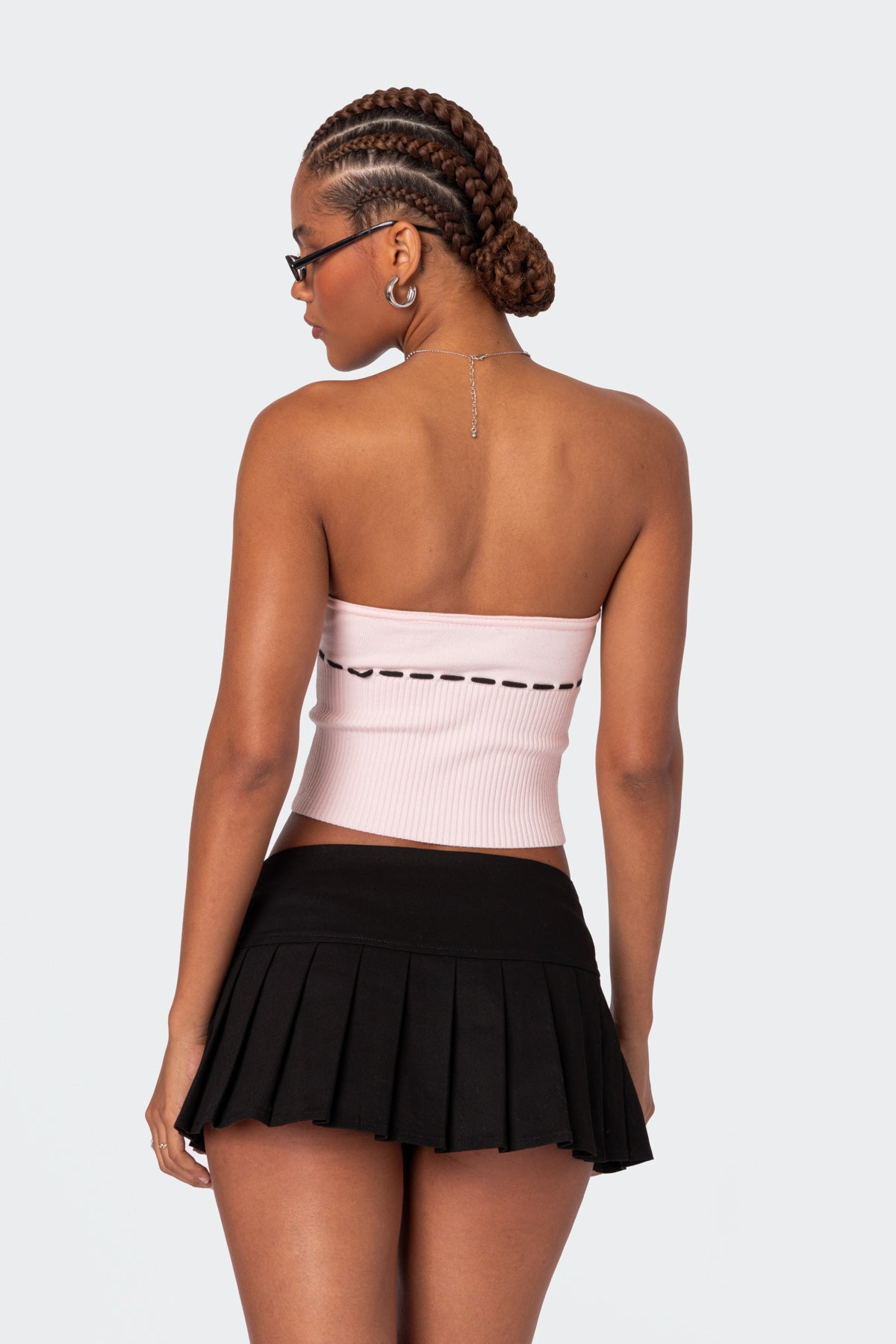 Elsie Knitted Tie Tube Top-Milans Time