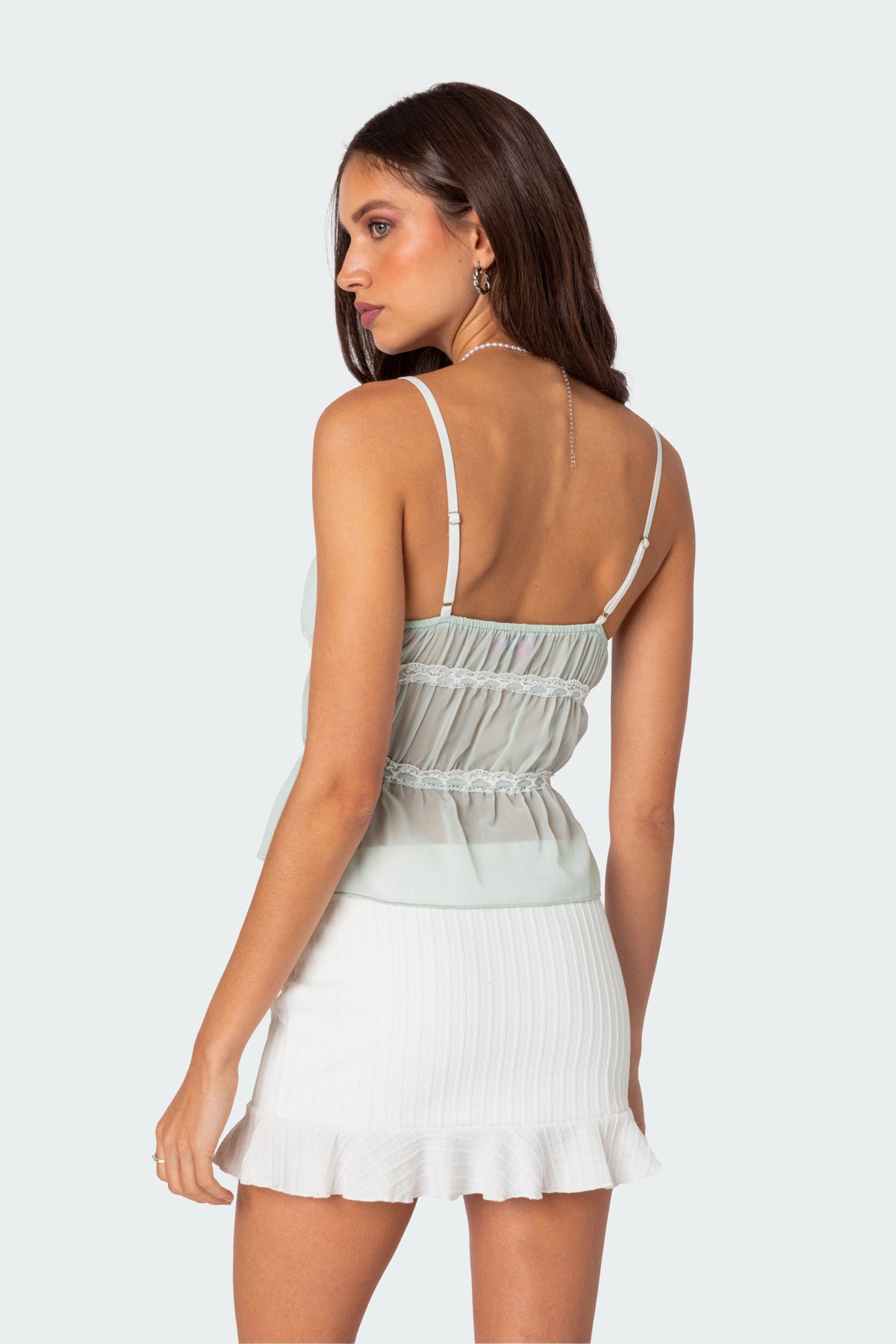 Addy Tie Front Sheer Chiffon Top-Milans Time