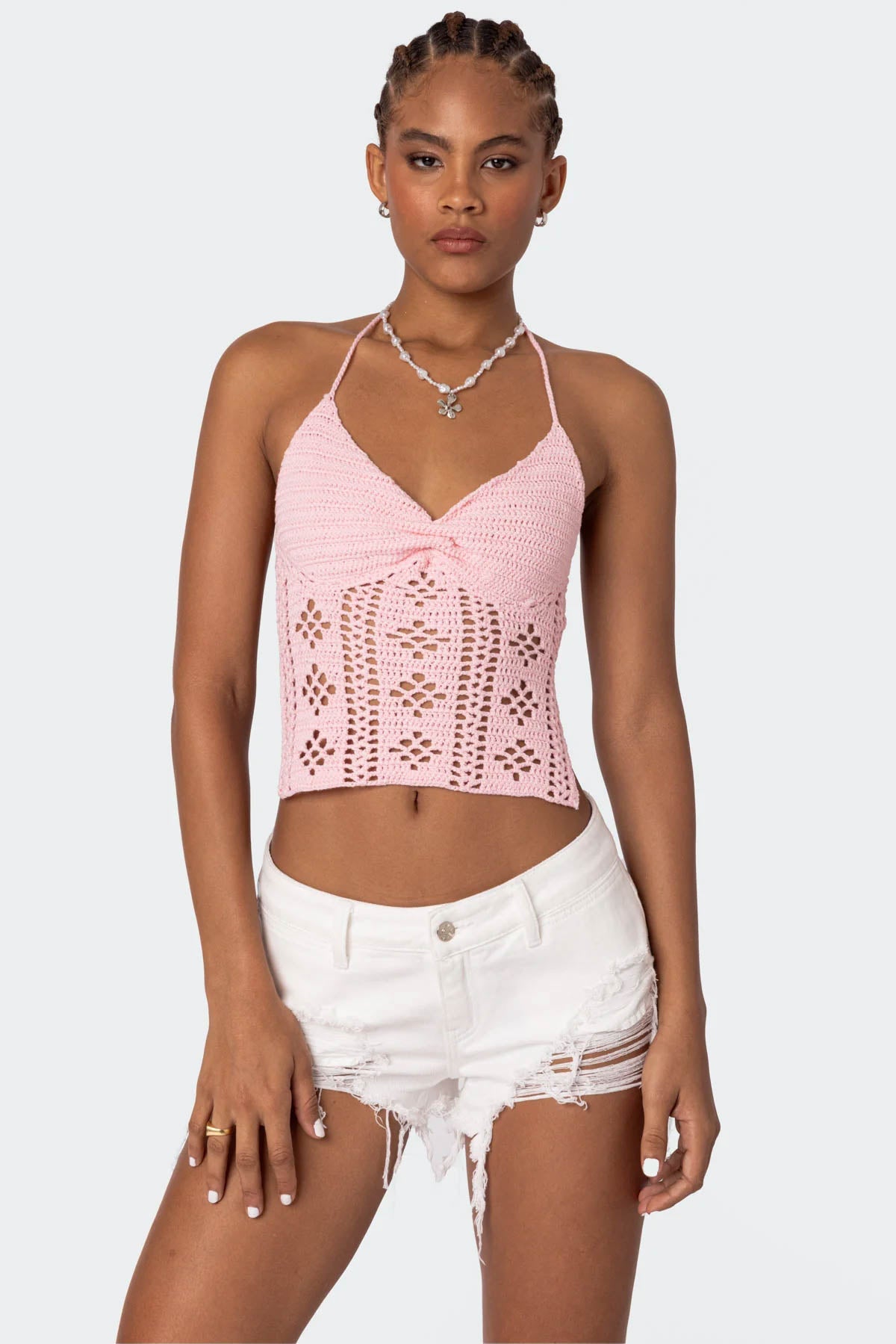 Jada Open Back Crochet Top-Milans Time