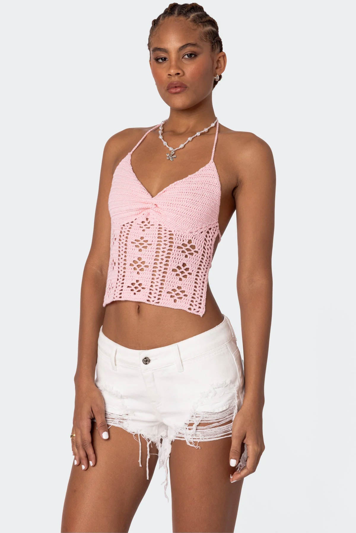 Jada Open Back Crochet Top-Milans Time