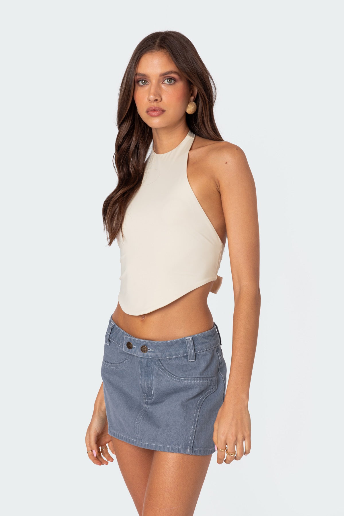 Raine Curved Halter Top-Milans Time