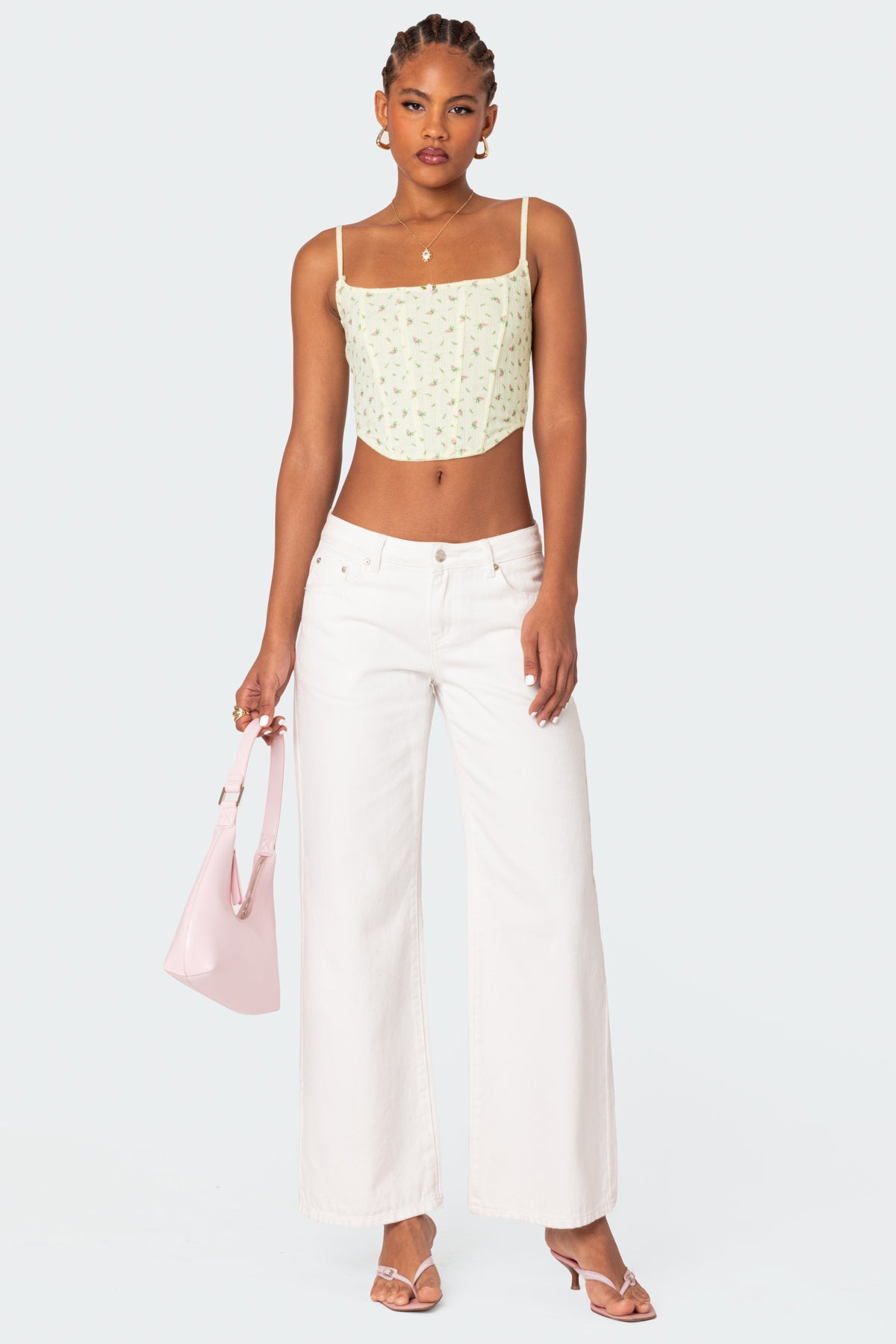 Rosey Printed Pointelle Corset-Milans Time