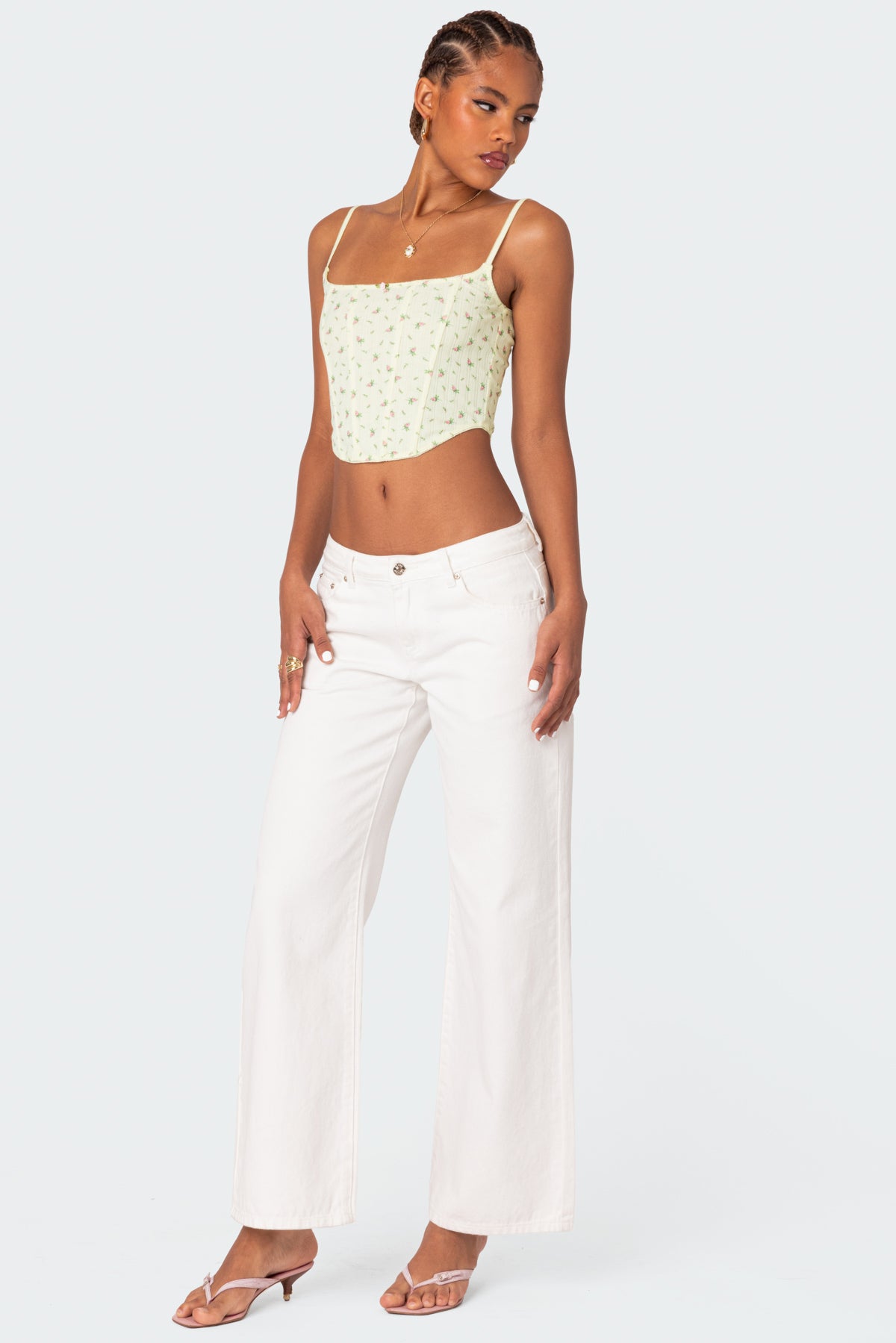 Rosey Printed Pointelle Corset-Milans Time